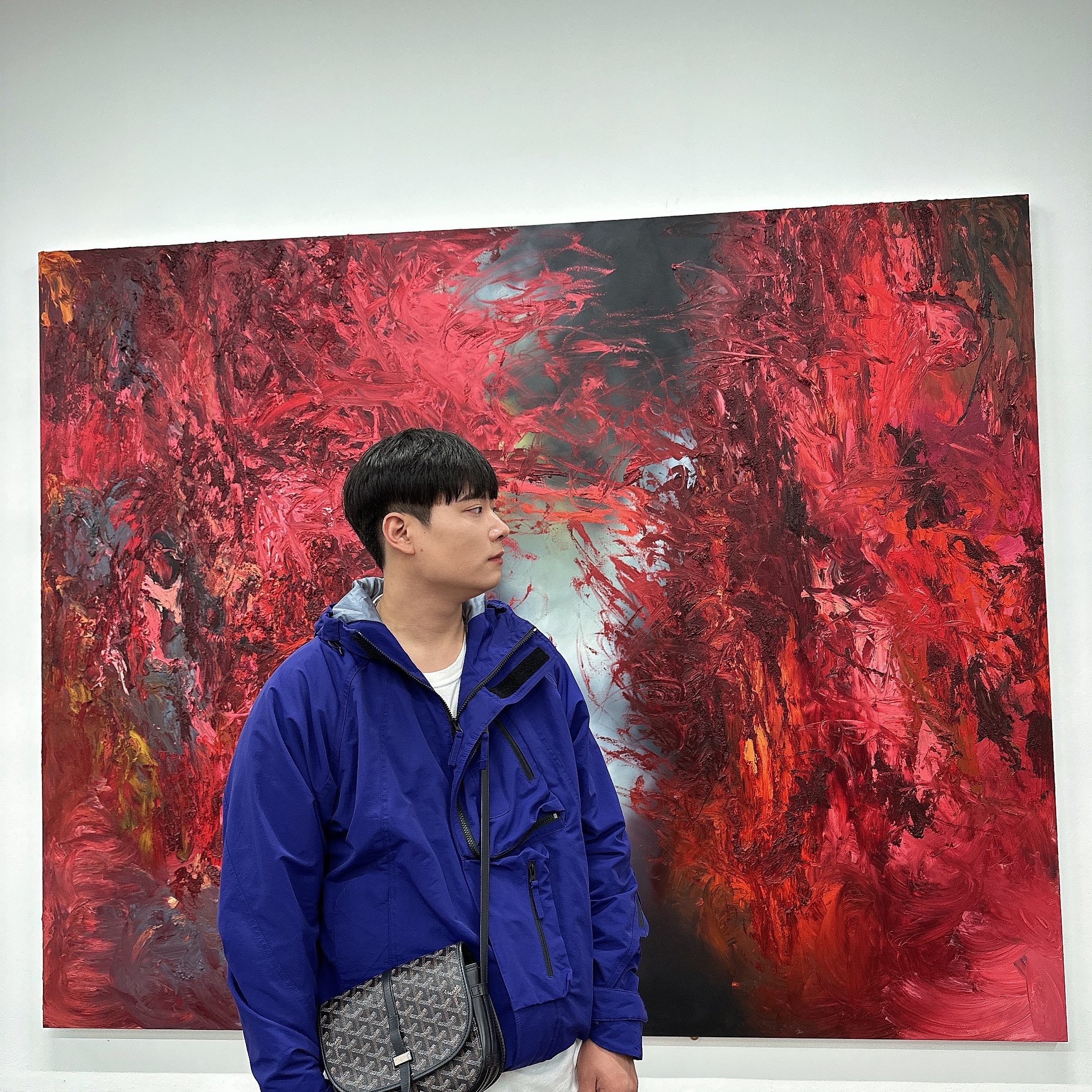 Undermycar Rikan Multi Pocket Casual Jacket Limoges - 21FW (Red Holo Edition), Goyard Belvedere PM Bag Black 착용 스타일 - 5