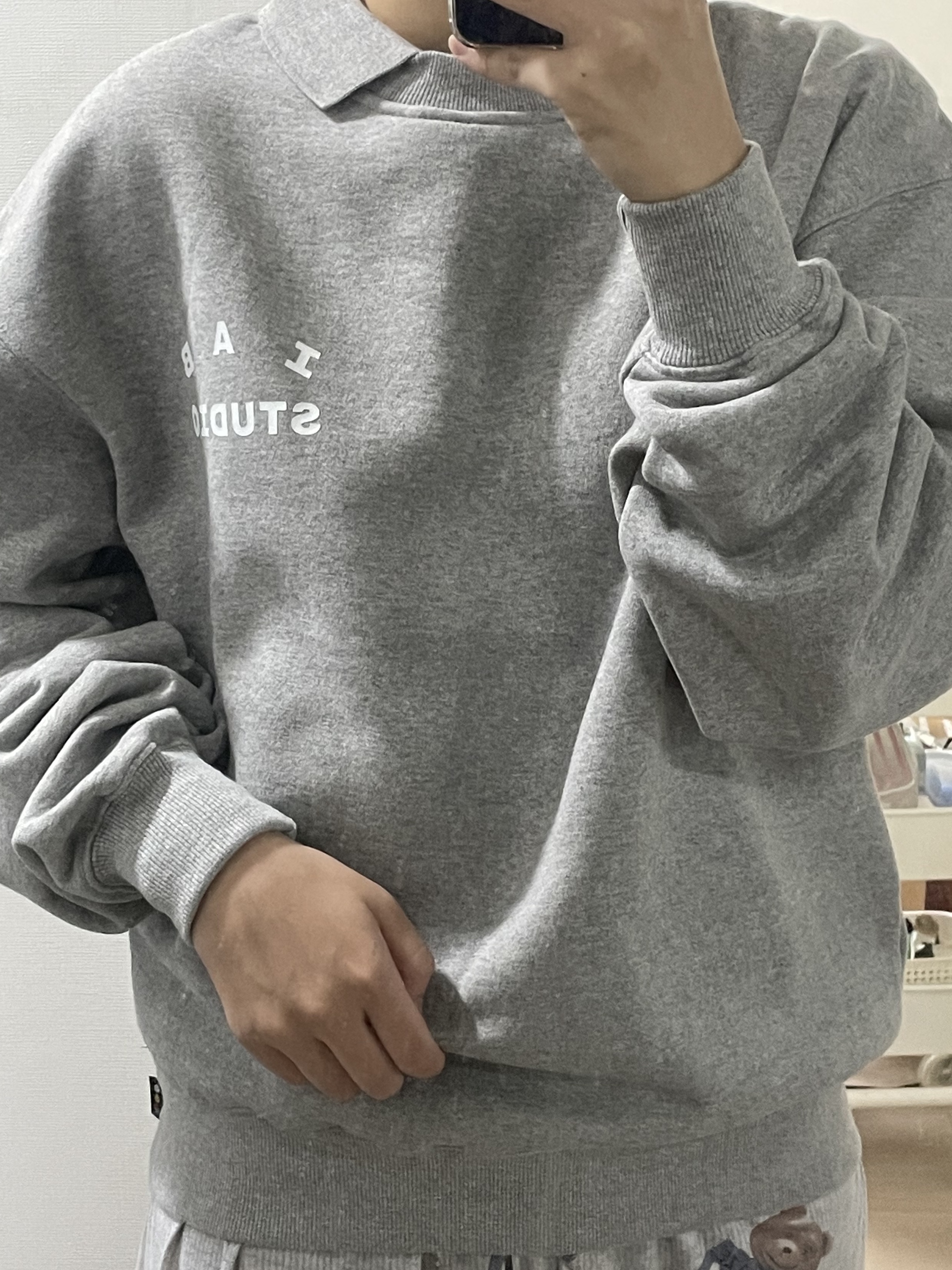 IAB Studio Rugby Sweatshirt Gray - 23FW 착용 스타일