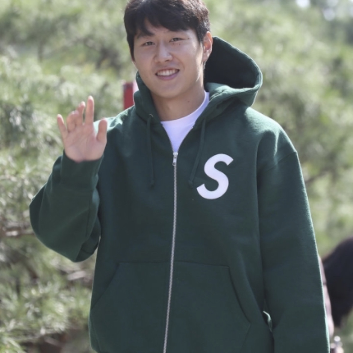Supreme S Logo Zip Up Hooded Sweatshirt Dark Green - 23FW 착용 스타일