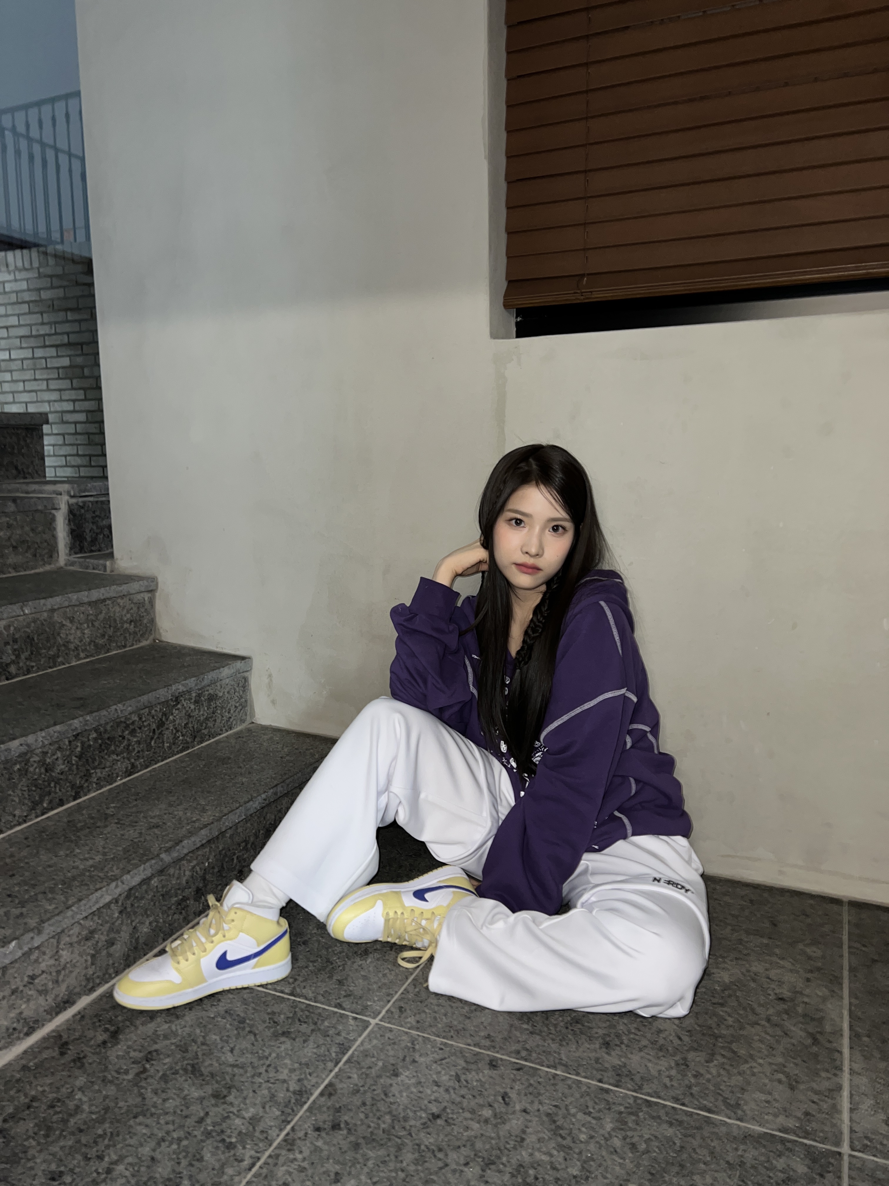 (W) Jordan 1 Mid Lemon Wash Lapis 착용 스타일 - 1
