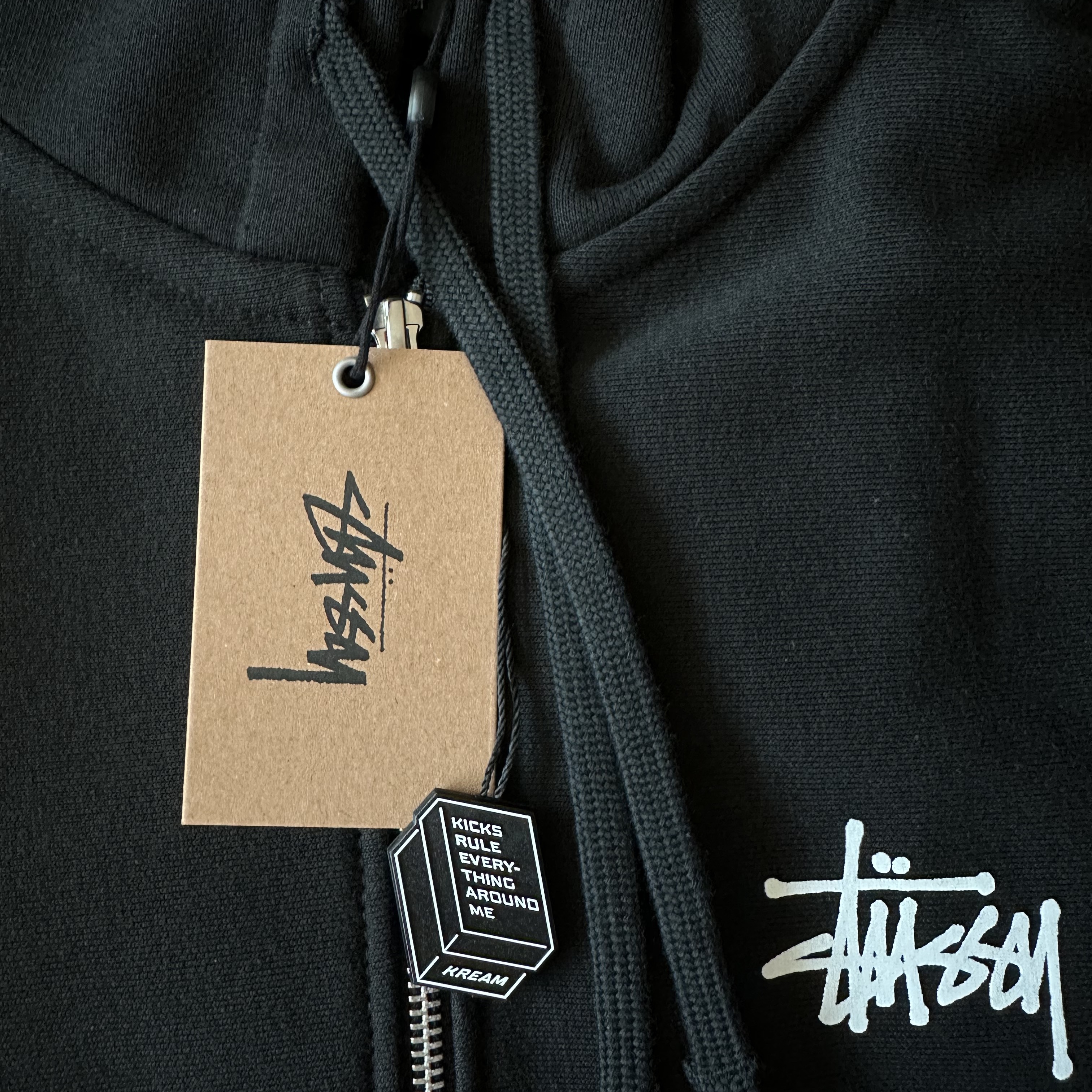 Stussy Basic Stussy Zip Hoodie Black 2023 착용 스타일