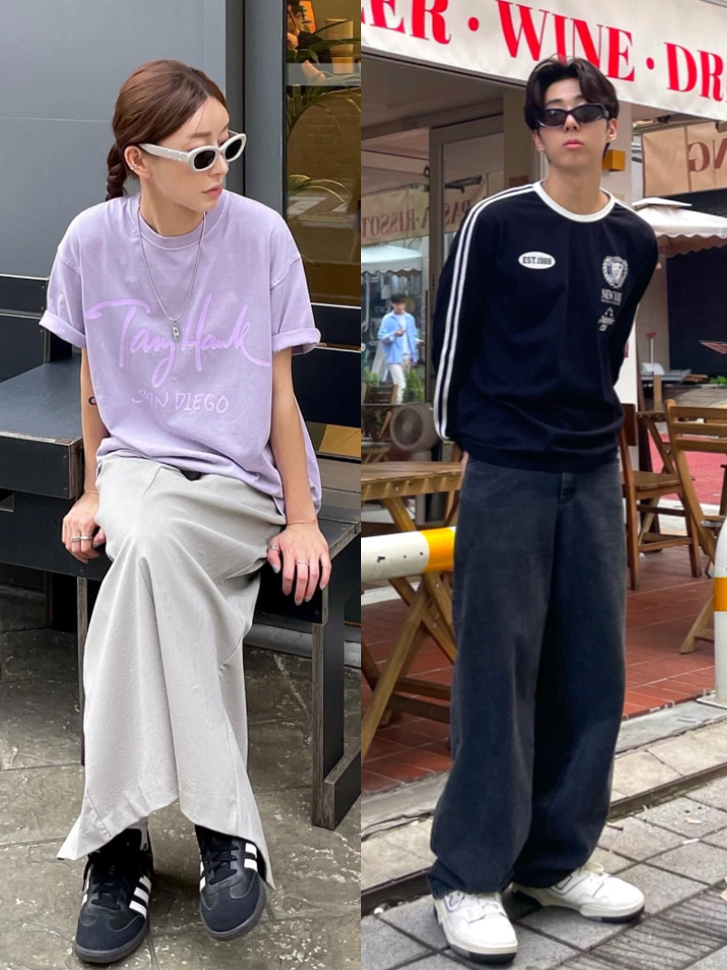 Gentle Monster x Maison Margiela MM004 Grey Black, Gentle Monster x Maison Margiela MM010 Clear Black 착용 스타일 - 3
