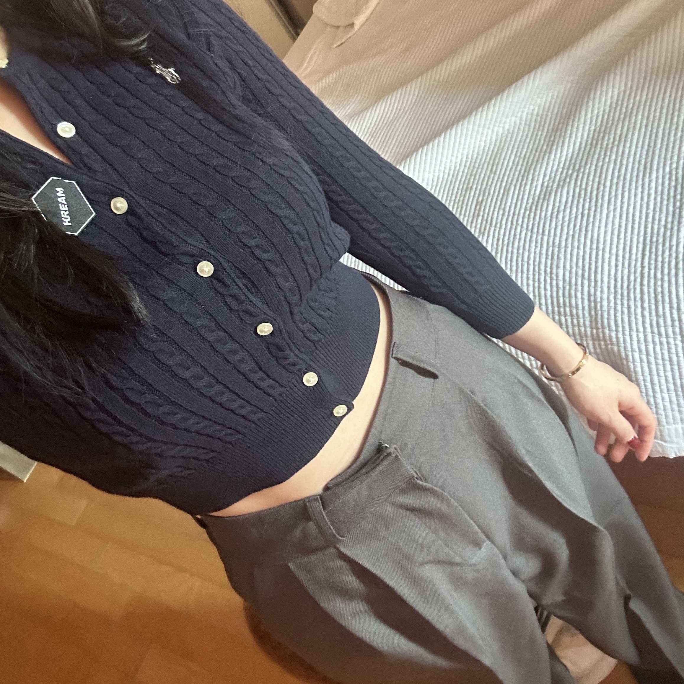 [30% 적립] Polo Ralph Lauren Children Mini Cable Cotton Cardigan Hunter Navy 착용 스타일