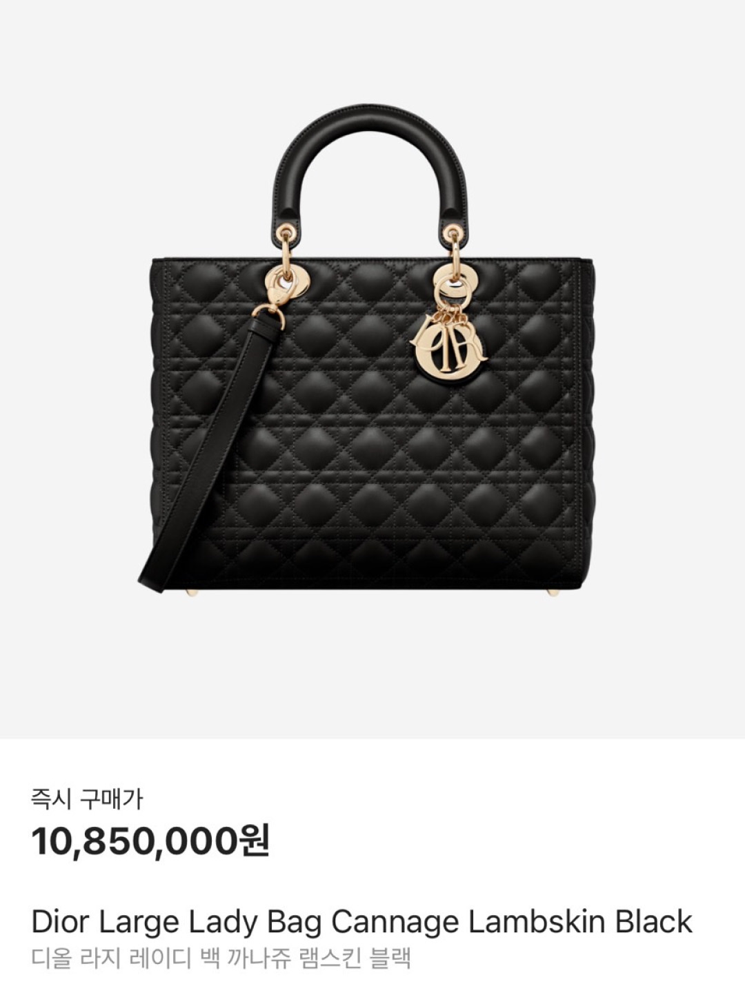 Dior Large Lady Bag Cannage Lambskin Black, Dior Small Lady Bag My ABCDior Cannage Lambskin Black 착용 스타일 - 5