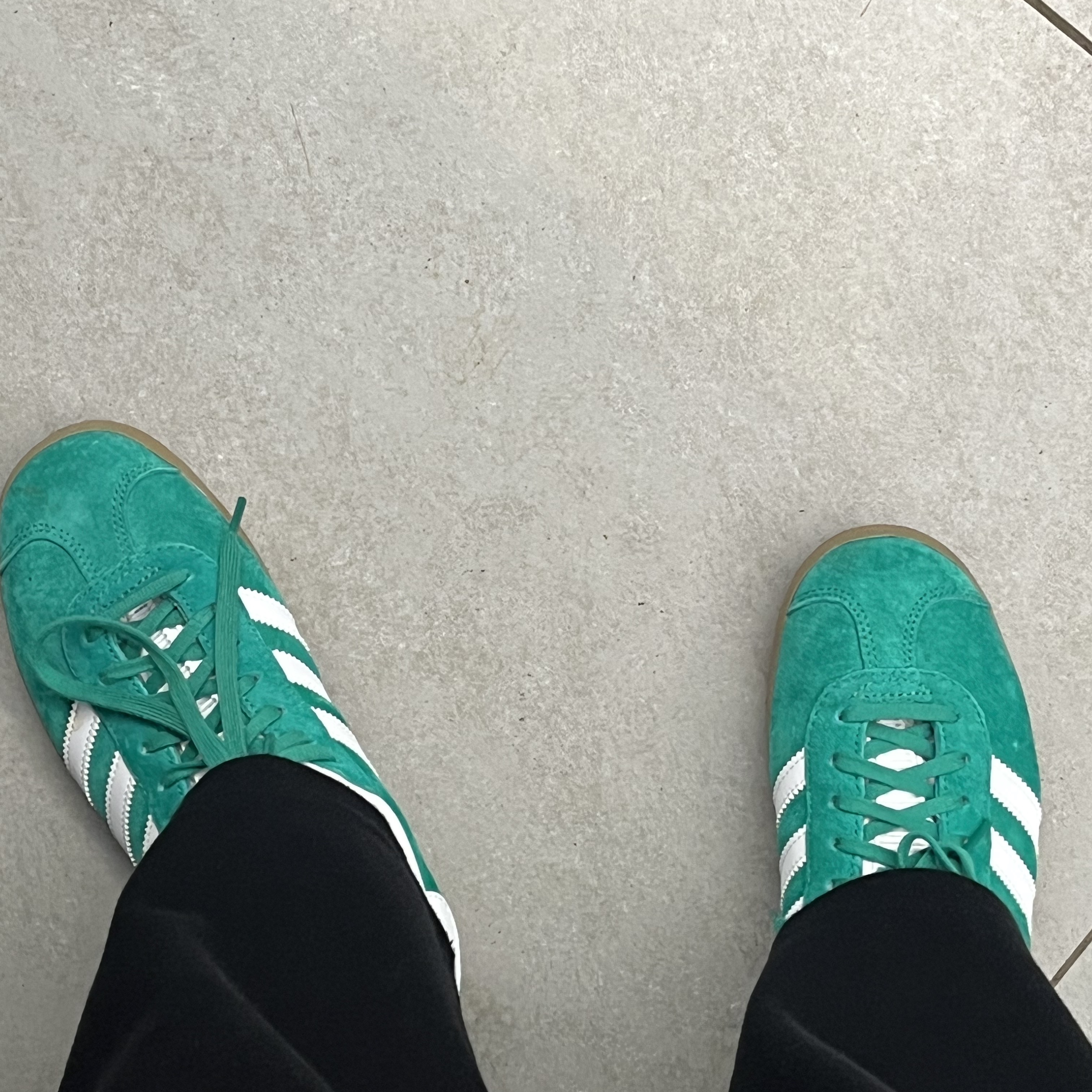 Adidas Gazelle Court Green Cloud White 착용 스타일