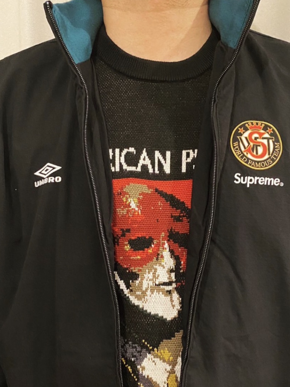 Supreme x Umbro Cotton Ripstop Track Jacket Black - 23FW 착용 스타일