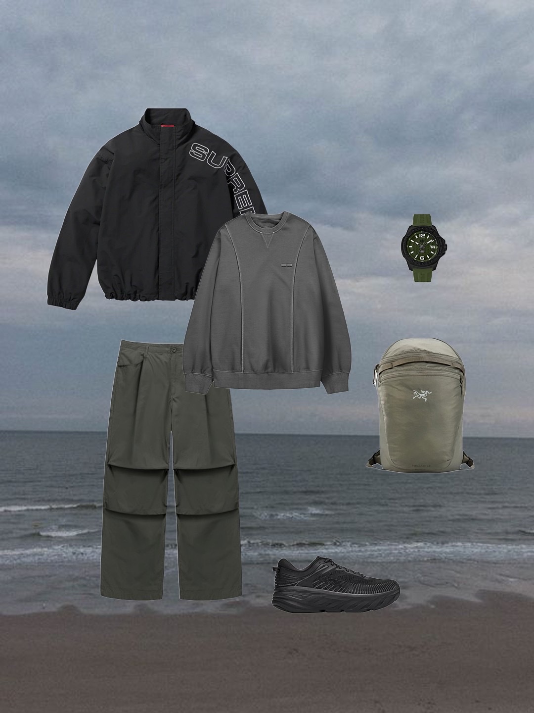 Sansan Gear Windblock Jacket Grey - 23SS, Sansan Gear Vent Pants Grey - 23SS 착용 스타일 - 4