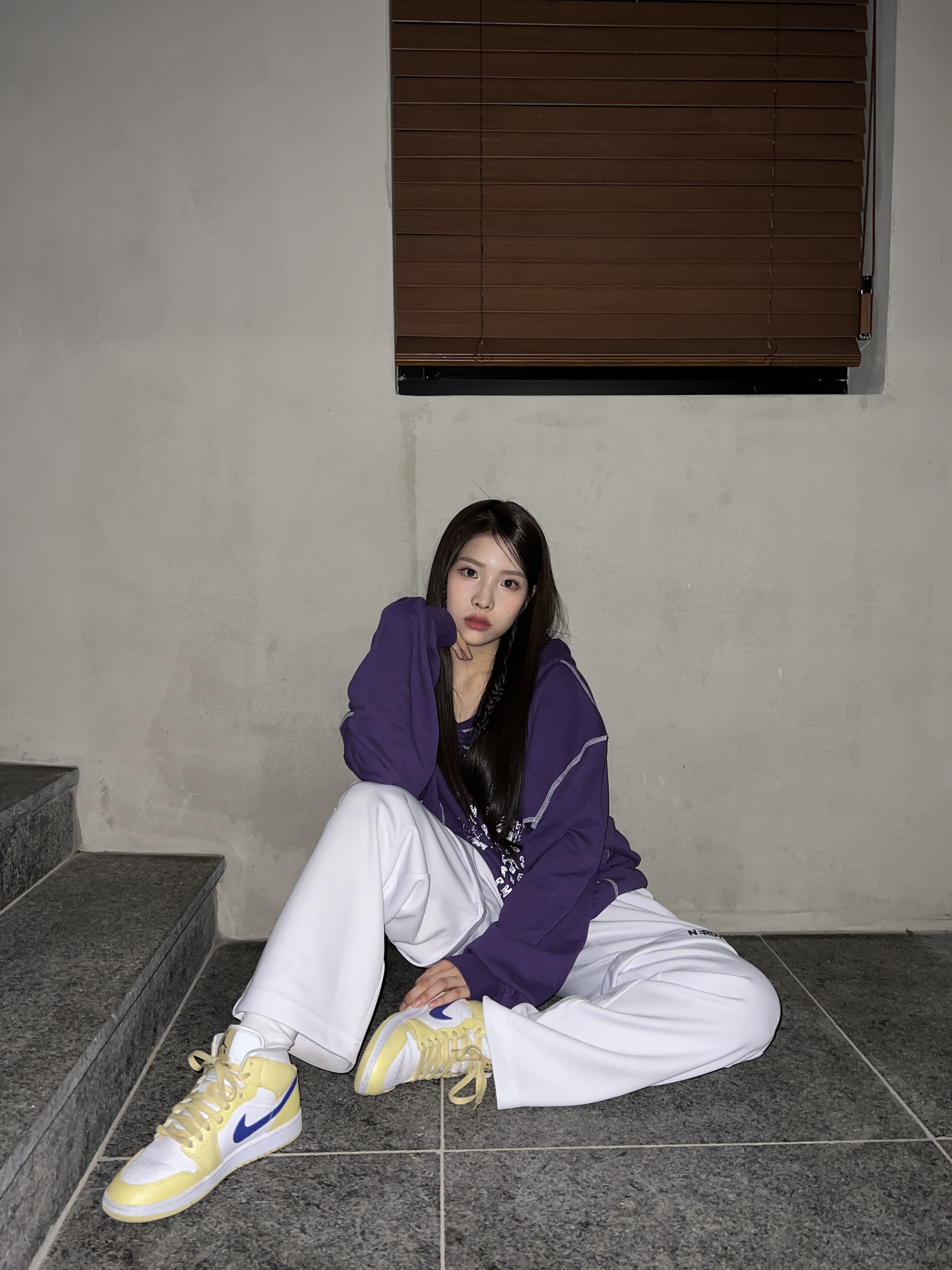 (W) Jordan 1 Mid Lemon Wash Lapis 착용 스타일 - 3