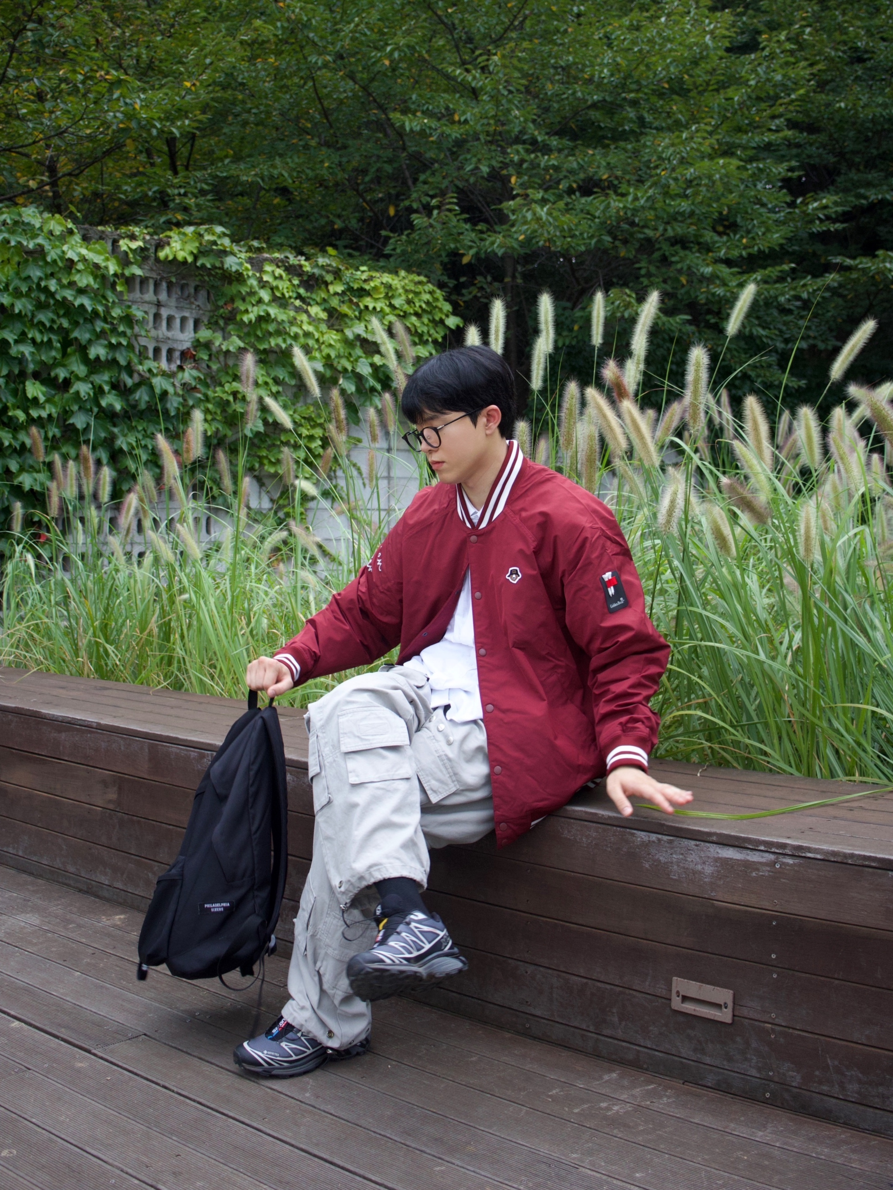 Salomon XT-6 Gore-Tex Black Ebony 착용 스타일 - 1