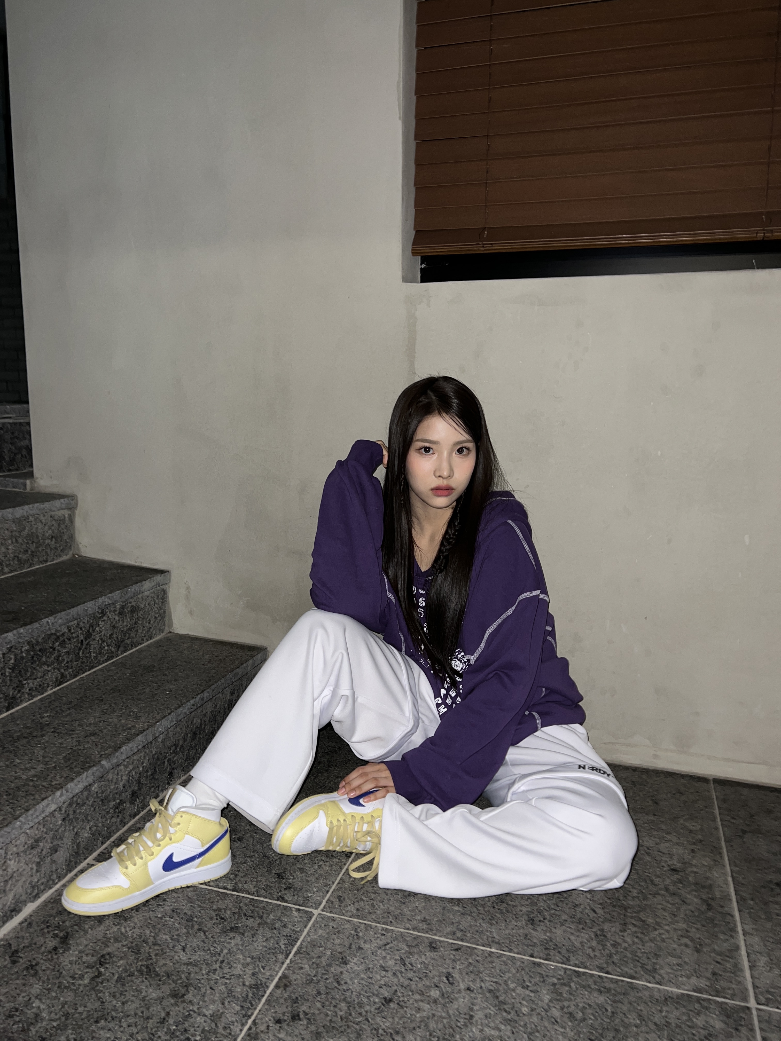 (W) Jordan 1 Mid Lemon Wash Lapis 착용 스타일 - 2