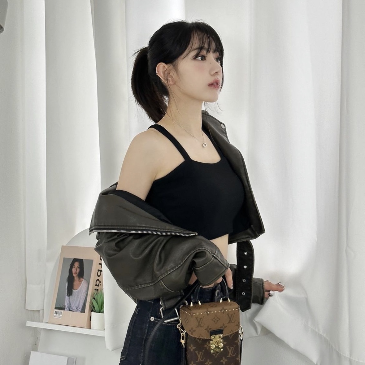 Louis Vuitton Camera Box Monogram and Monogram Reversed 착용 스타일