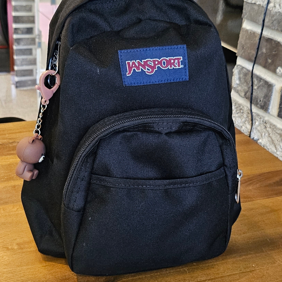 Jansport Half Pint Mini Backpack Black 착용 스타일
