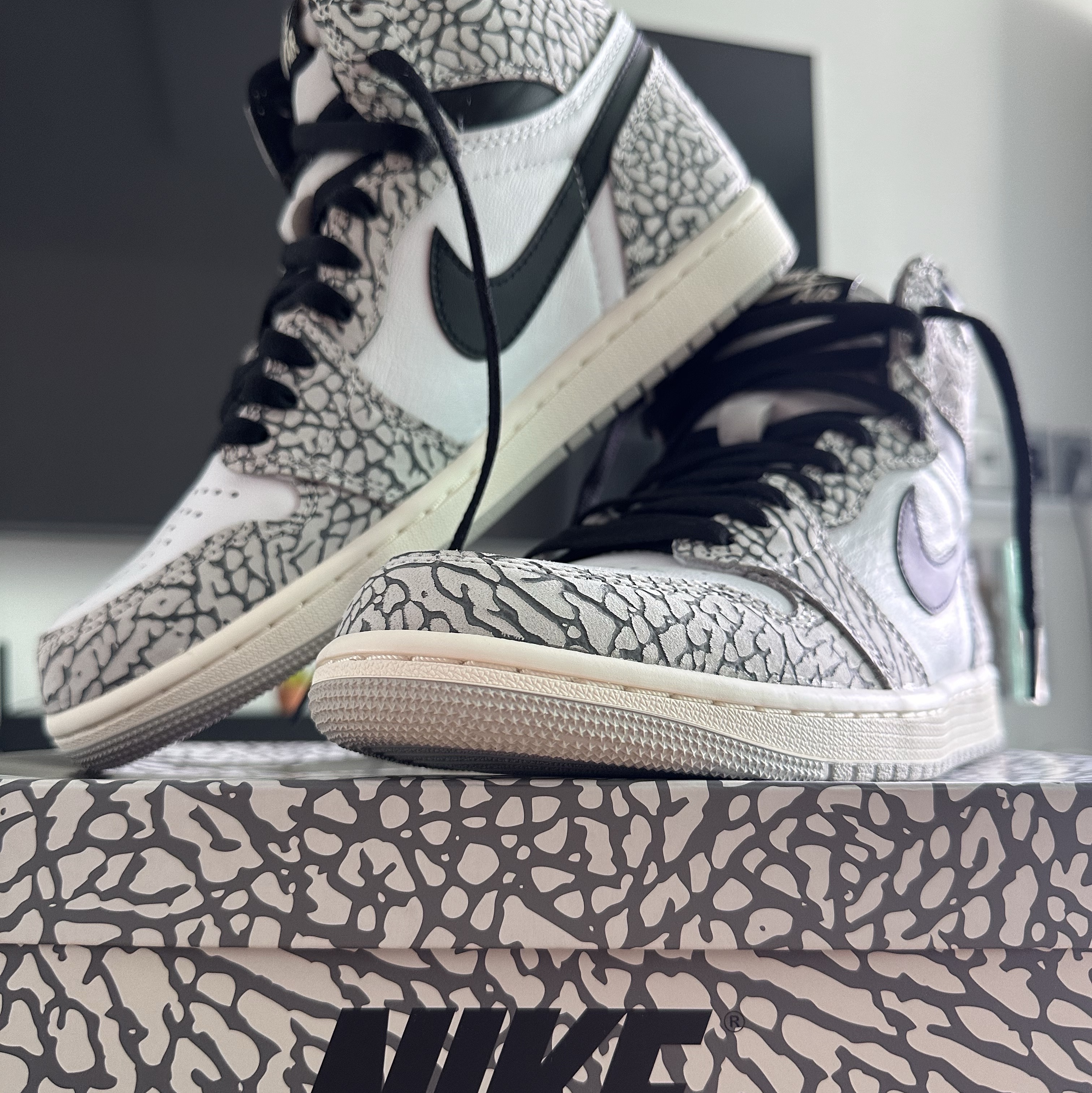 Jordan 1 Retro High OG White Cement 착용 스타일