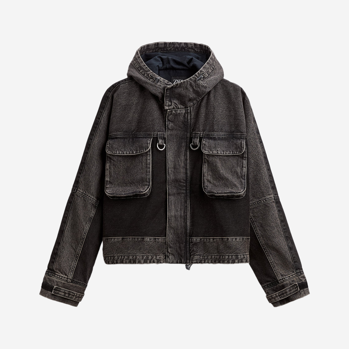 Hooded denim jacket zara online