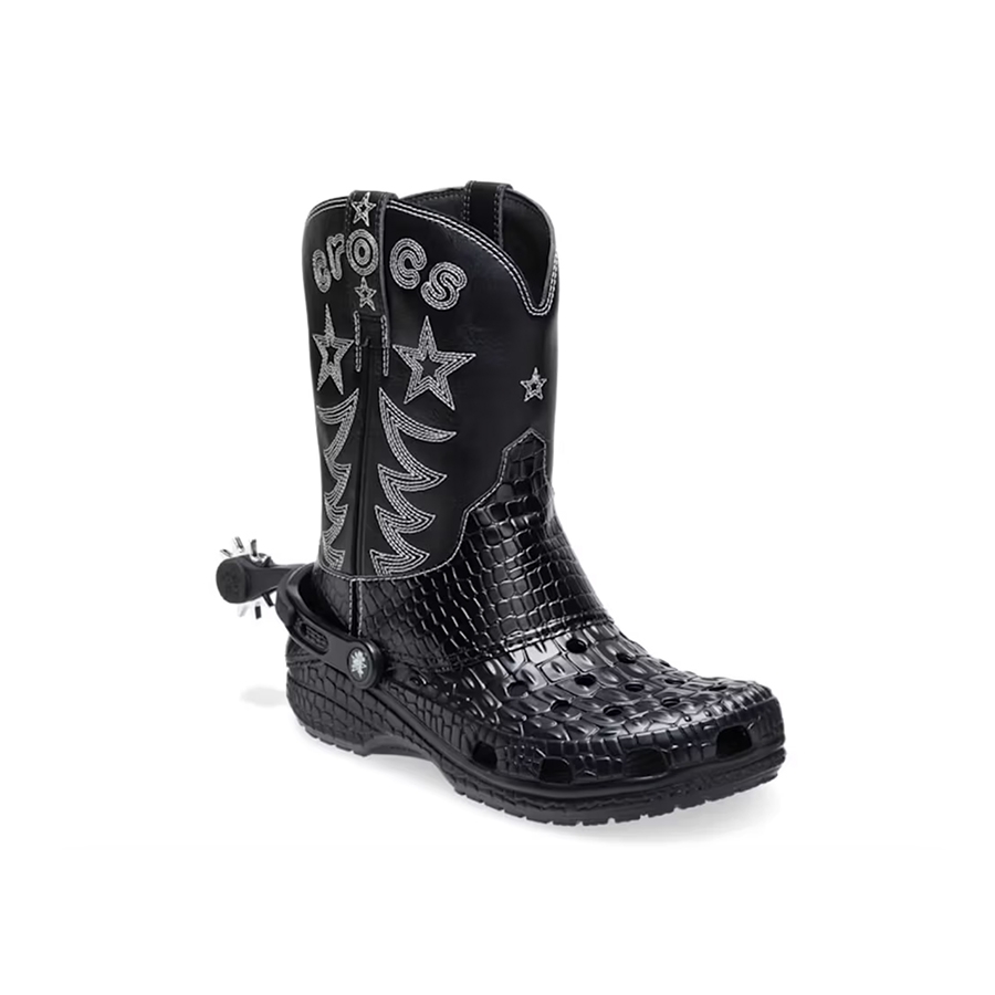 Crocs Classic Cowboy Boots Black 착용 스타일 - 3