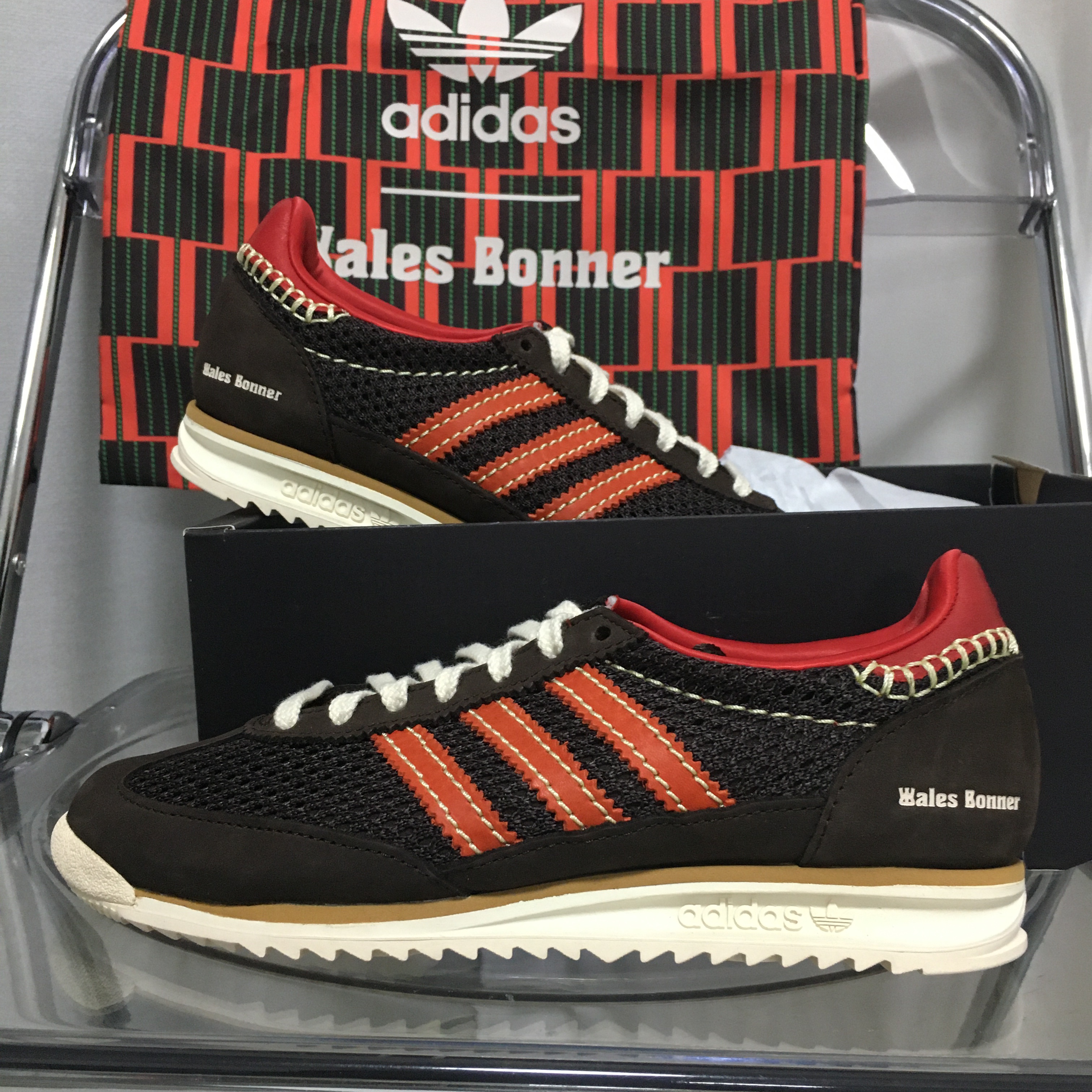 Adidas x Wales Bonner SL 72 Knit Brown 착용 스타일 - 3