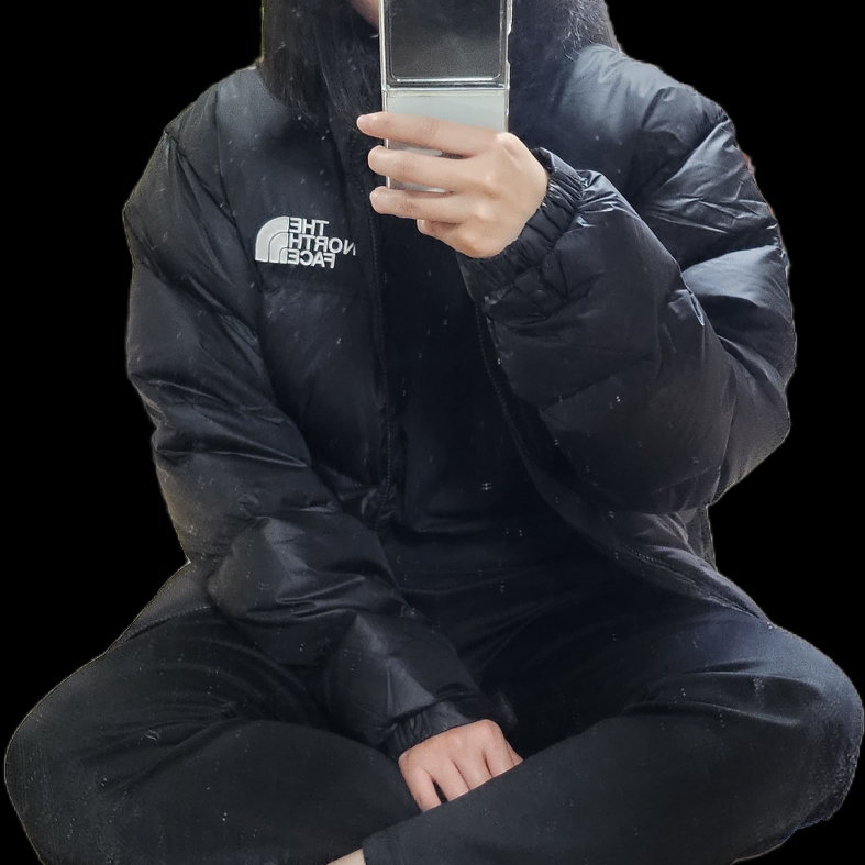 The North Face 1996 Eco Nuptse Jacket Black 착용 스타일