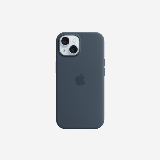 애플 맥세이프형 아이폰 15 실리콘 케이스 스톰 블루