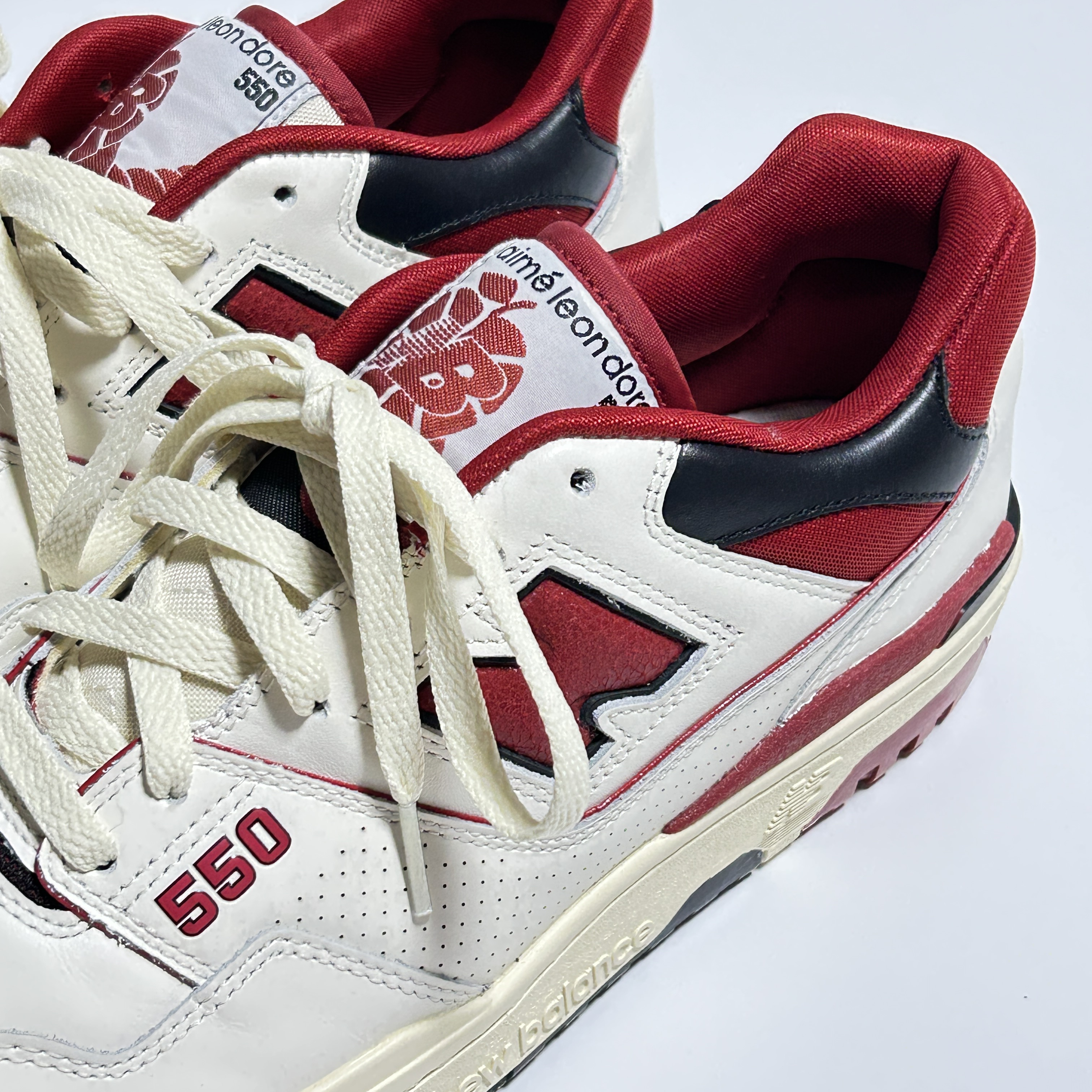 New Balance x Aime Leon Dore 550 Red 착용 스타일 - 1