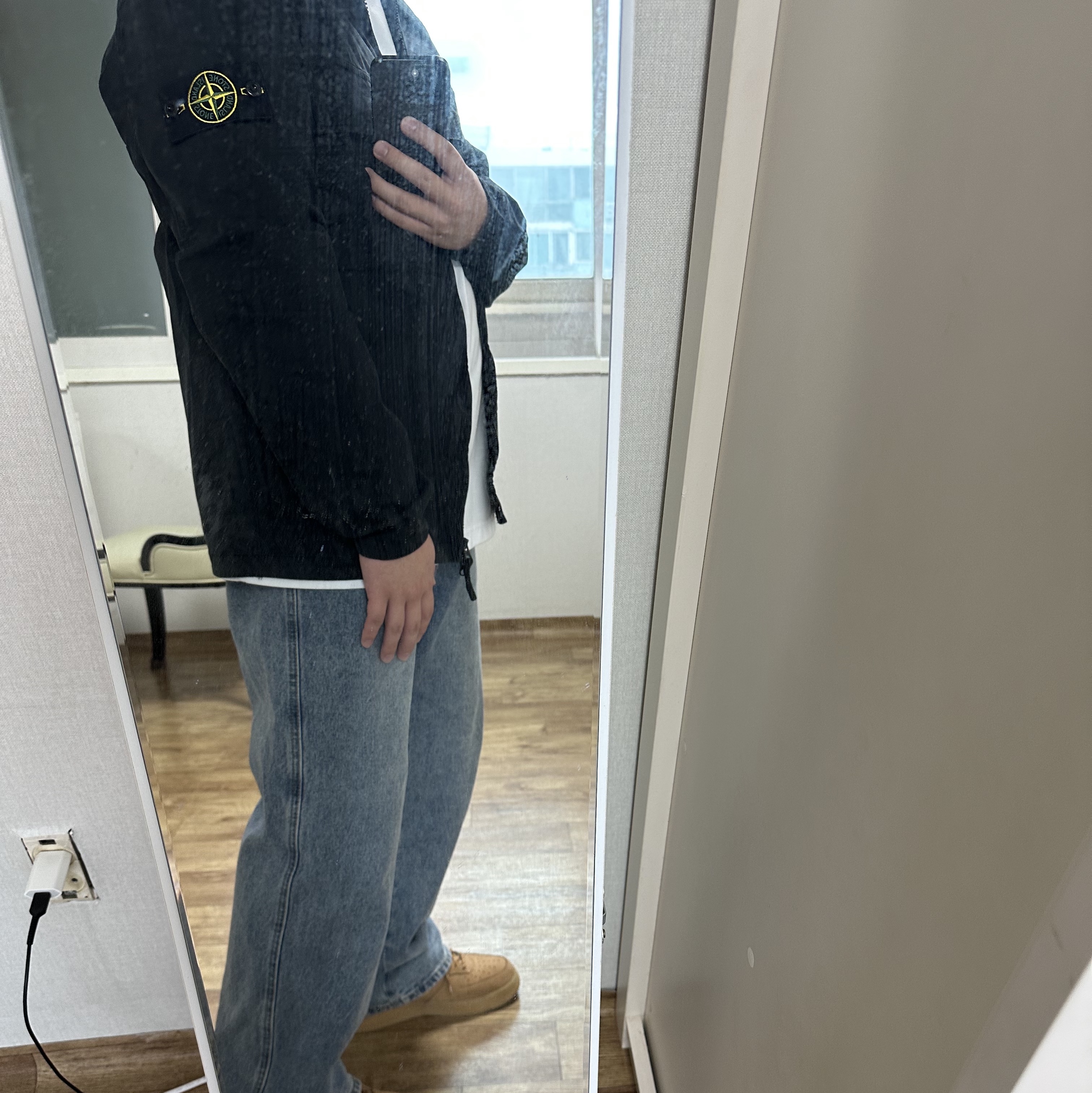 Stone Island 10210 Double Pocket Cotton Overshirt Black - 23SS, Nike Air Force 1 '07 WB Flax 착용 스타일