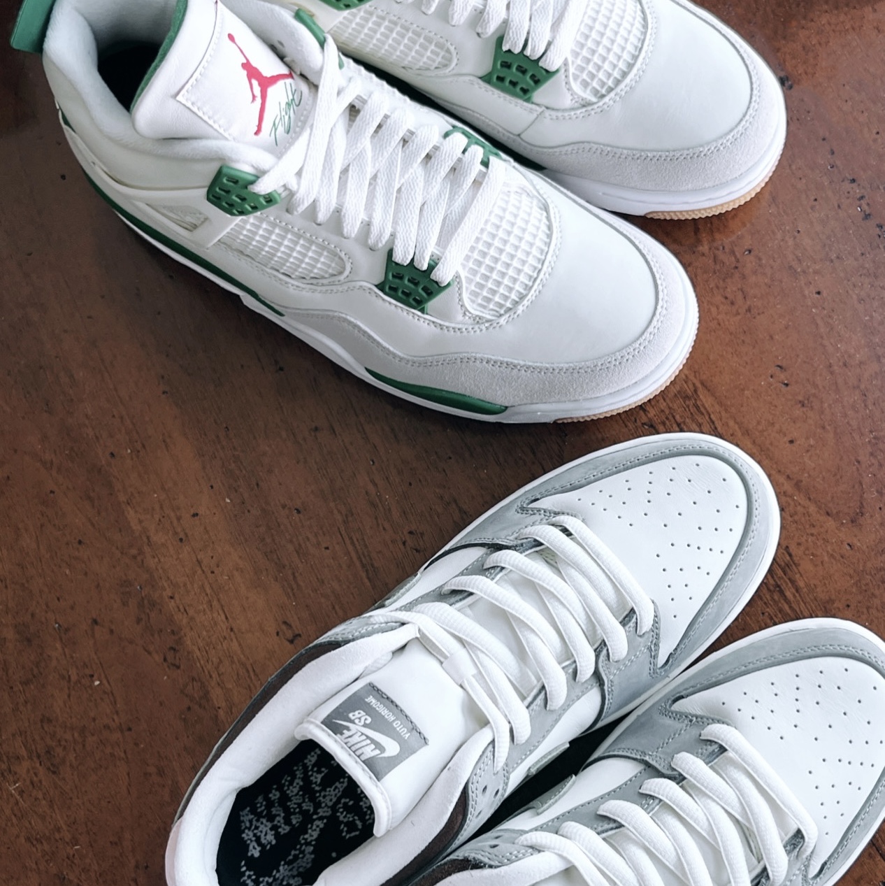 Nike x Yuto Horigome SB Dunk Low Wolf Grey, Jordan 4 x Nike SB Retro SP Pine Green 착용 스타일 - 3