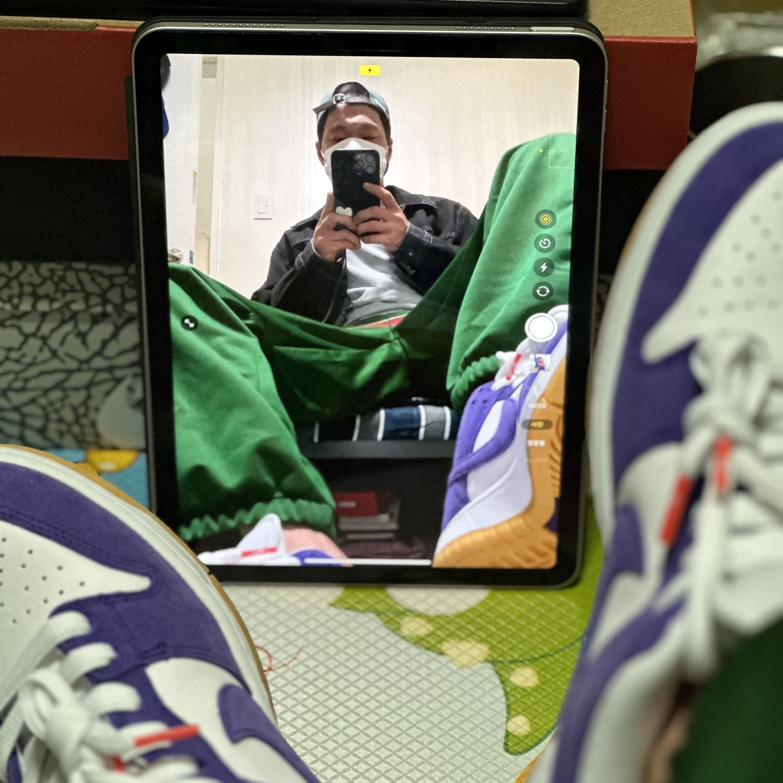 Nike Dunk Low Pro SB Court Purple, Palace P 6-Panel Green - 23FW 착용 스타일 - 2