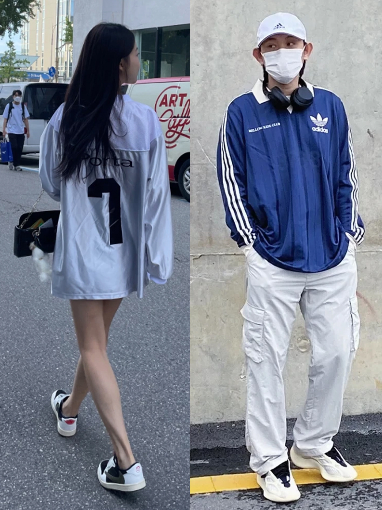 (W) Adidas Football Long Sleeve T-Shirt Light Aqua - KR Sizing, [KREAM 단독] Porta Metallic Number Soccer Tee Silver 착용 스타일 - 2