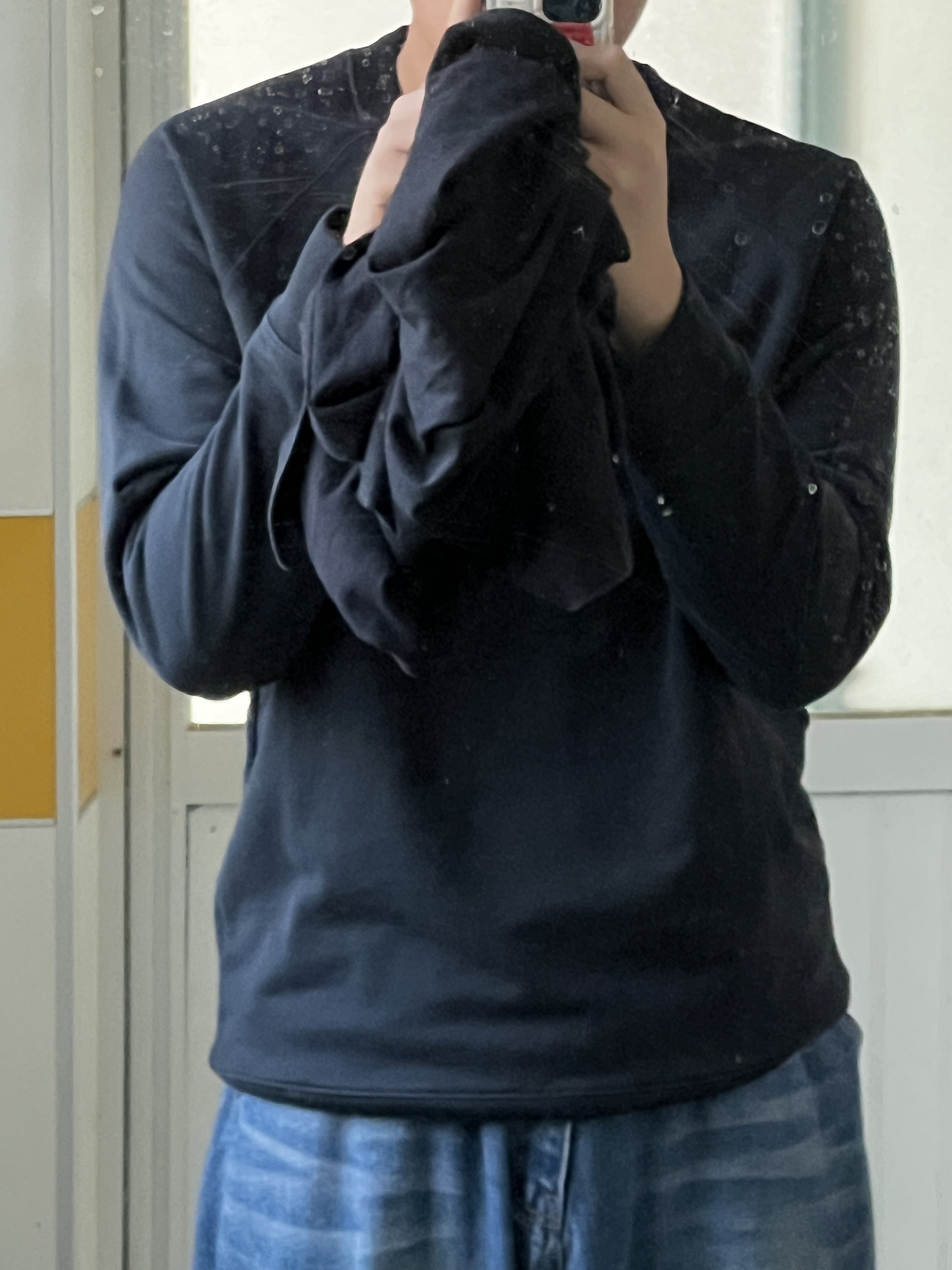 Maison Kitsune Double Fox Head Patch Classic Sweatshirt Anthracite 착용 스타일 - 2