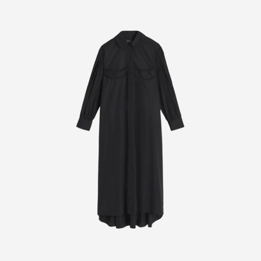 (W) 시몬 로샤 컵 디테일 롱 셔츠 드레스 블랙