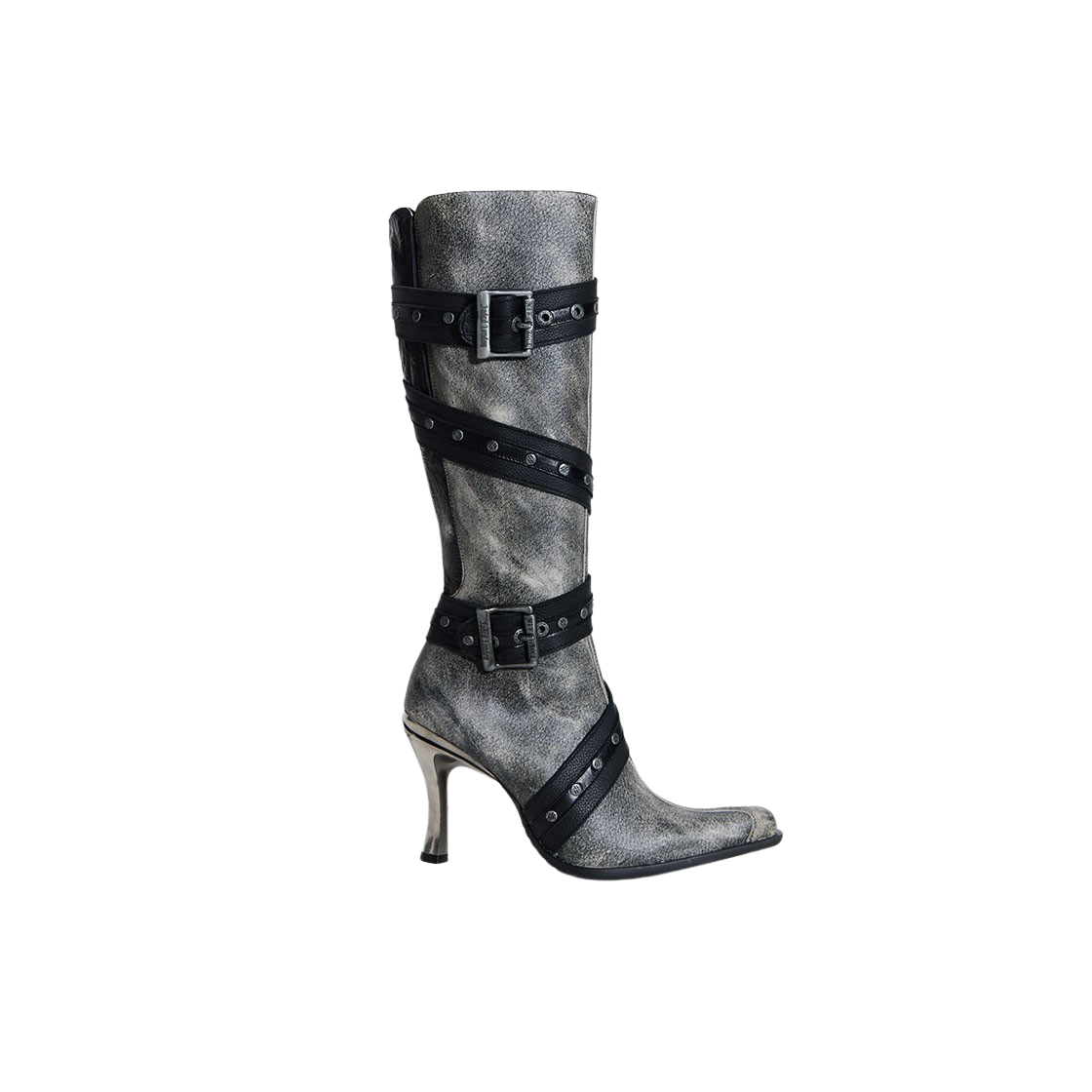 뉴 락 x 제이디드 런던 마키나 부츠 워시드 블랙((W) New Rock x Jaded London Machina Boots Washed Black)