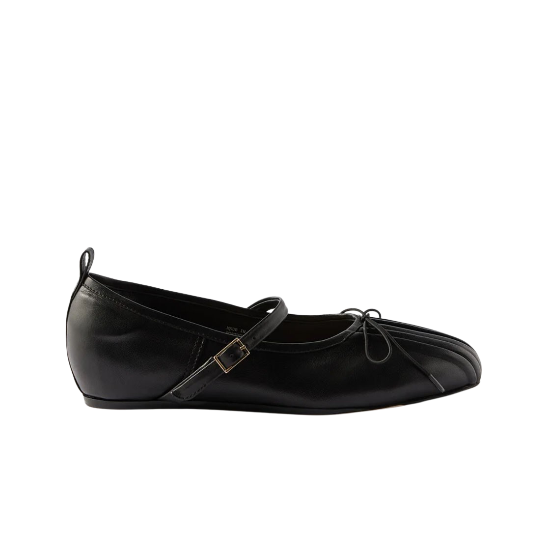 (W) 시몬 로샤 플리츠드 레더 발렛 플랫 블랙((W) Simone Rocha Pleated Leather Ballet Flats Black)