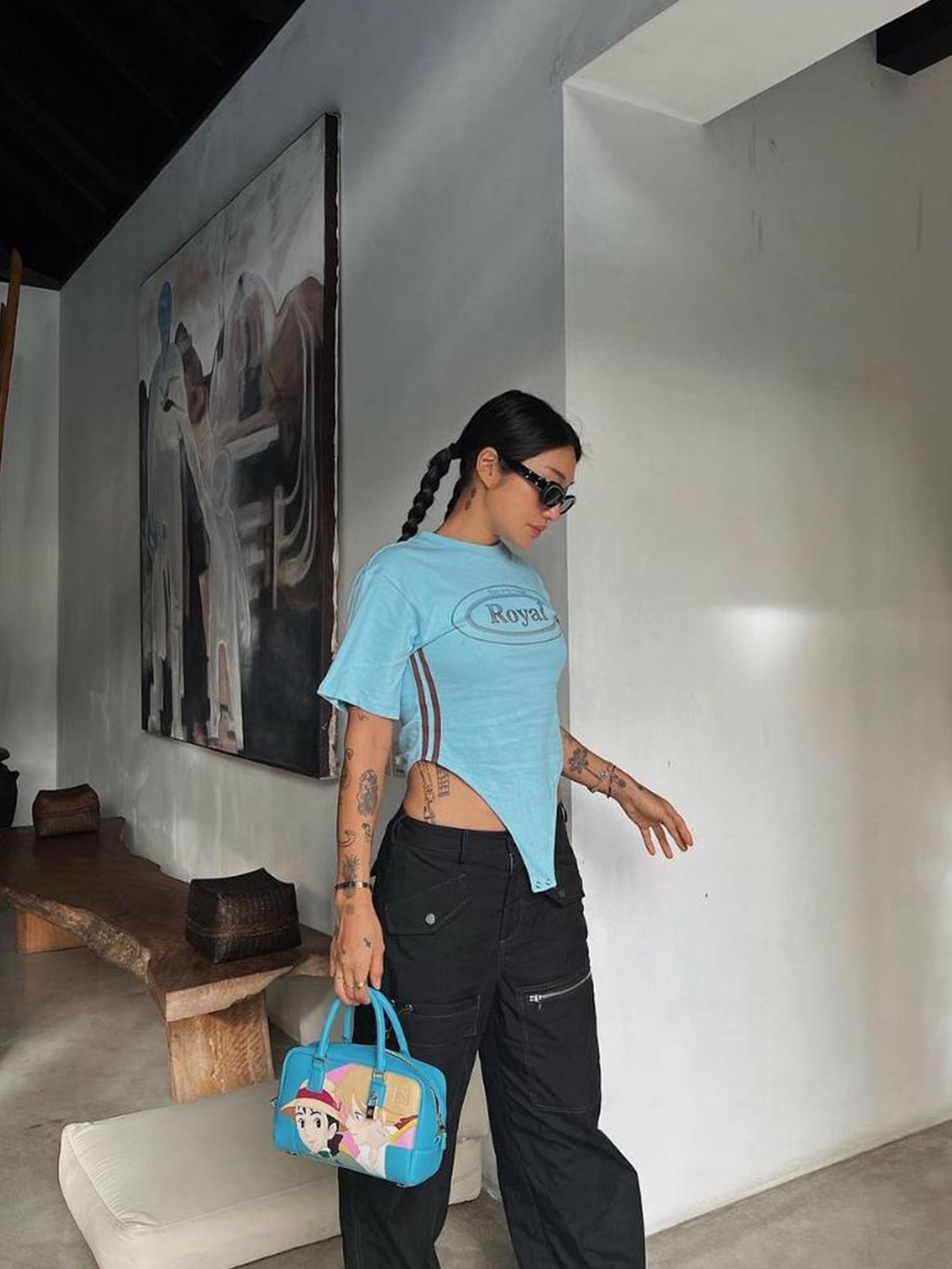 Gentle Monster x Maison Margiela MM004 Black Black, (W) Jordan x Travis Scott Leather Jacket Archaeo Brown - Asia 착용 스타일 - 4