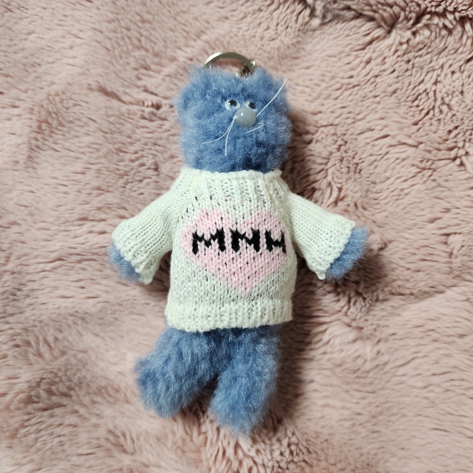 Monamhee Love Flexy Keyring Blue 착용 스타일 - 5