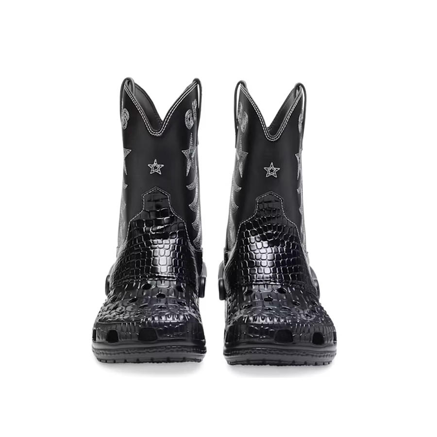 Crocs Classic Cowboy Boots Black 착용 스타일 - 5