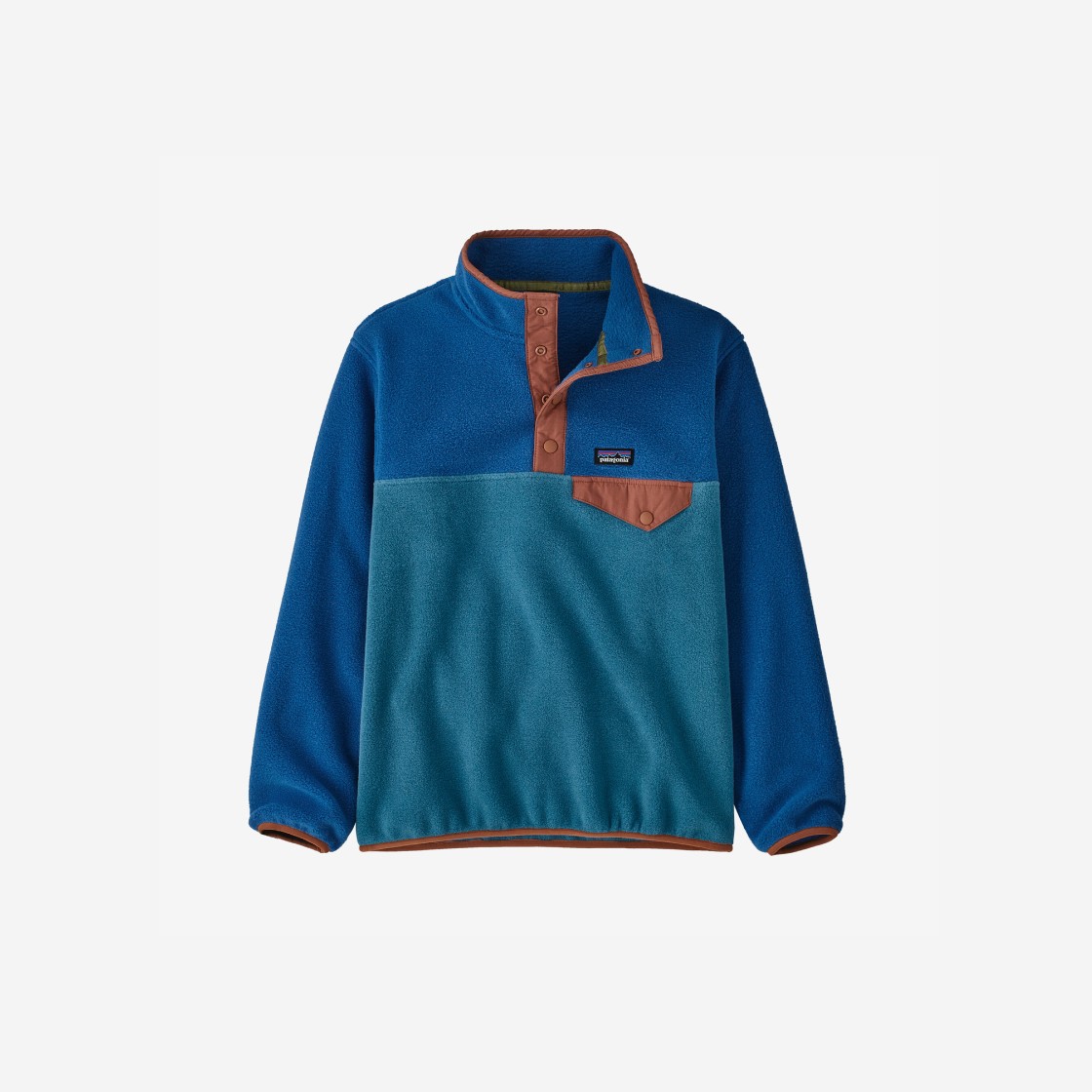 (Kids) Patagonia Lightweight Synchilla Snap-T Fleece Pullover Wavy Blue 상세 이미지 1