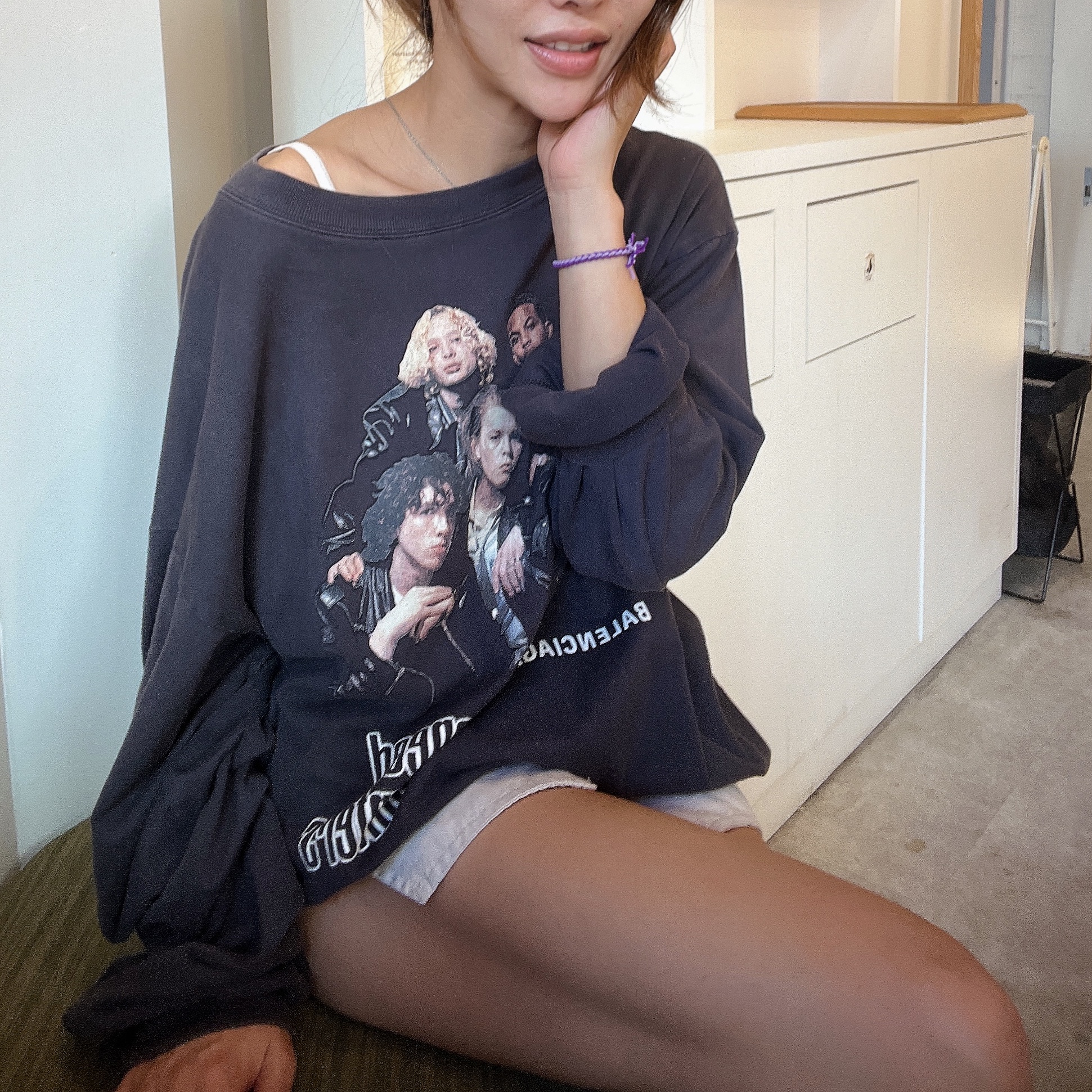 Balenciaga Oversized Speed Hunter Upside Down Long Sleeve T-Shirt Black ์ฐฉ์ฉ ์คํ์ผ - 2