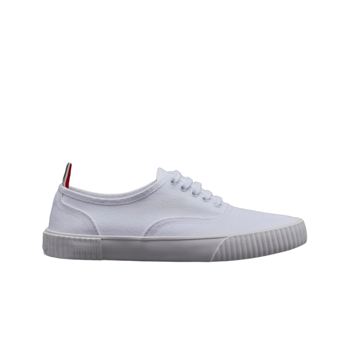 FFD063A-01588-100 (W) Thom Browne Cotton Canvas Heritage Sneaker White