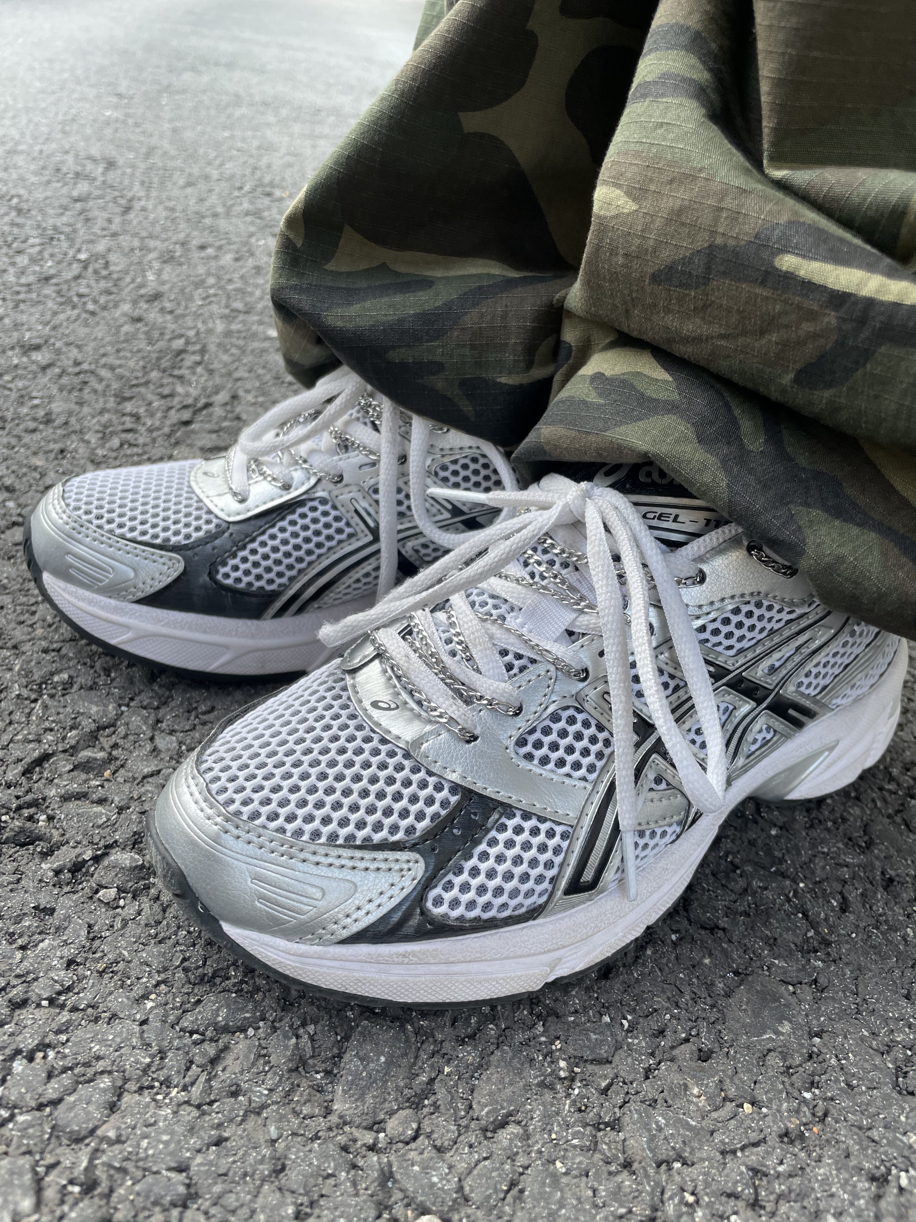 Asics Gel-1130 White Black 착용 스타일 - 7