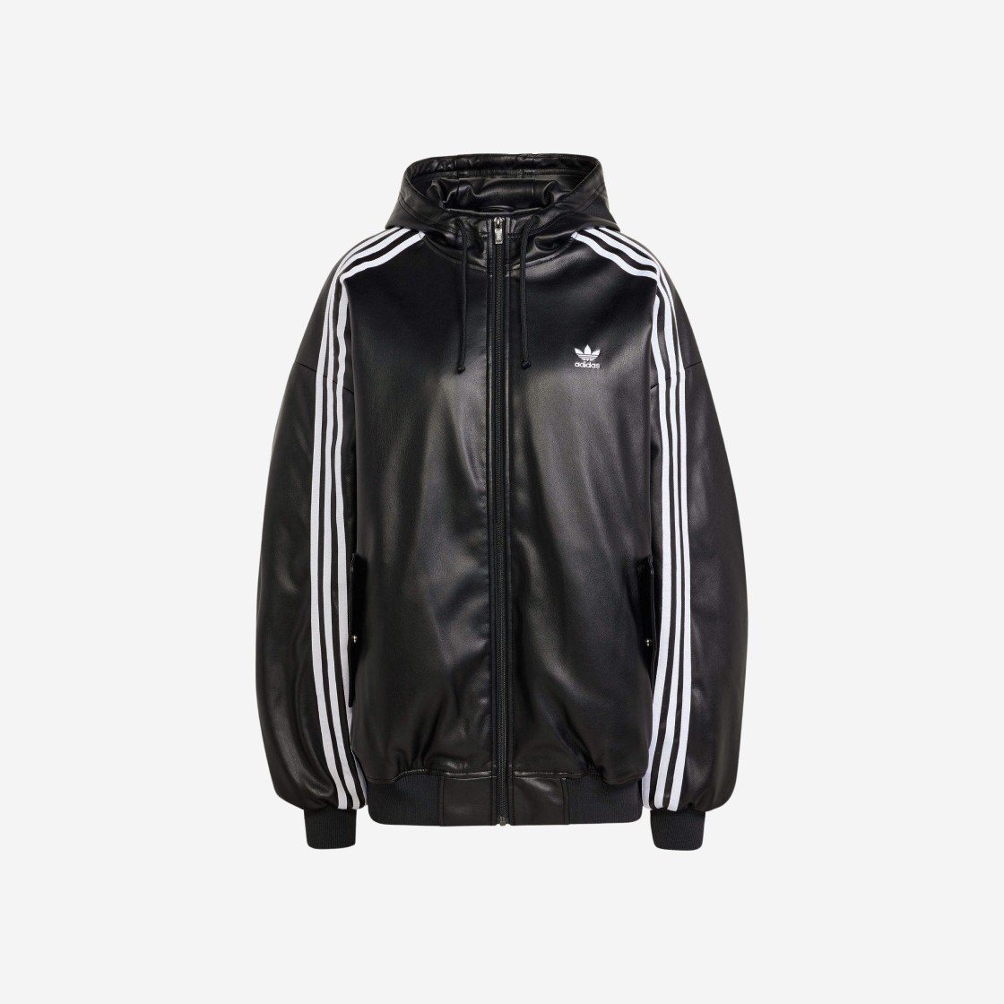 (W) Adidas Adilenium Xl Faux Leather Jacket Black - US Sizing 상세 이미지 1