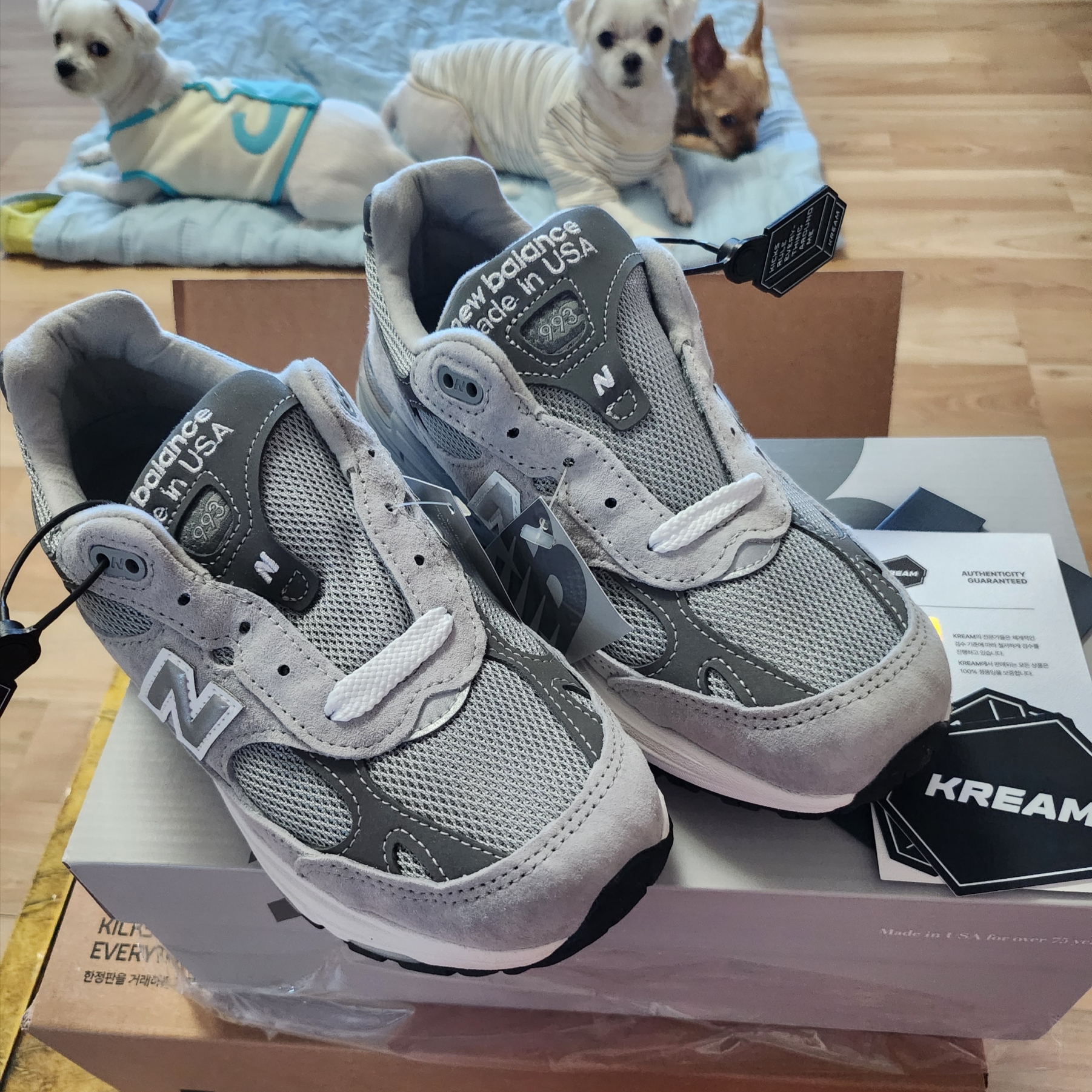 (W) New Balance 993 Made in USA Grey - B Standard 착용 스타일