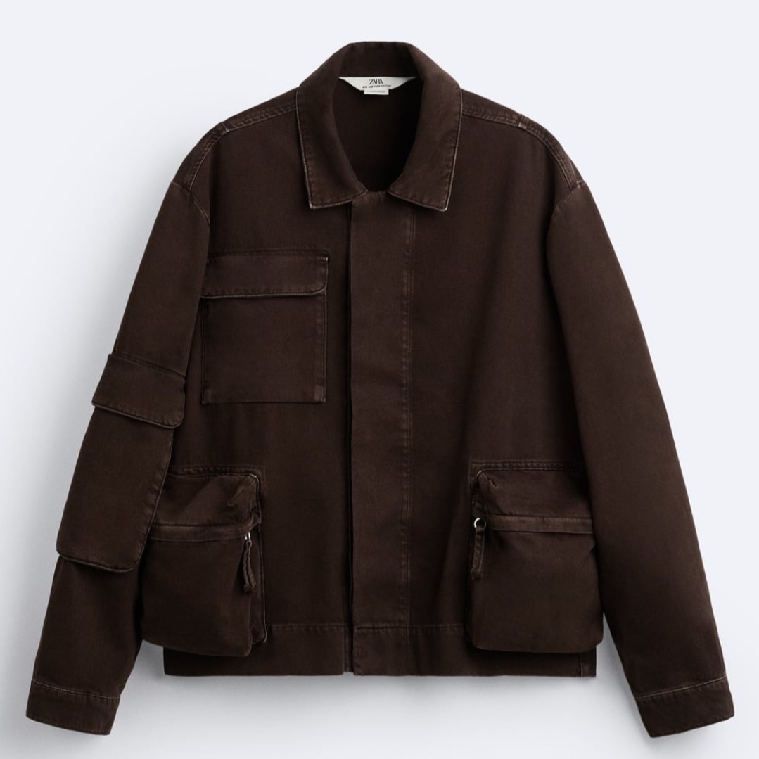 Zara Denim Jacket Limited Edition Chocolate 착용 스타일