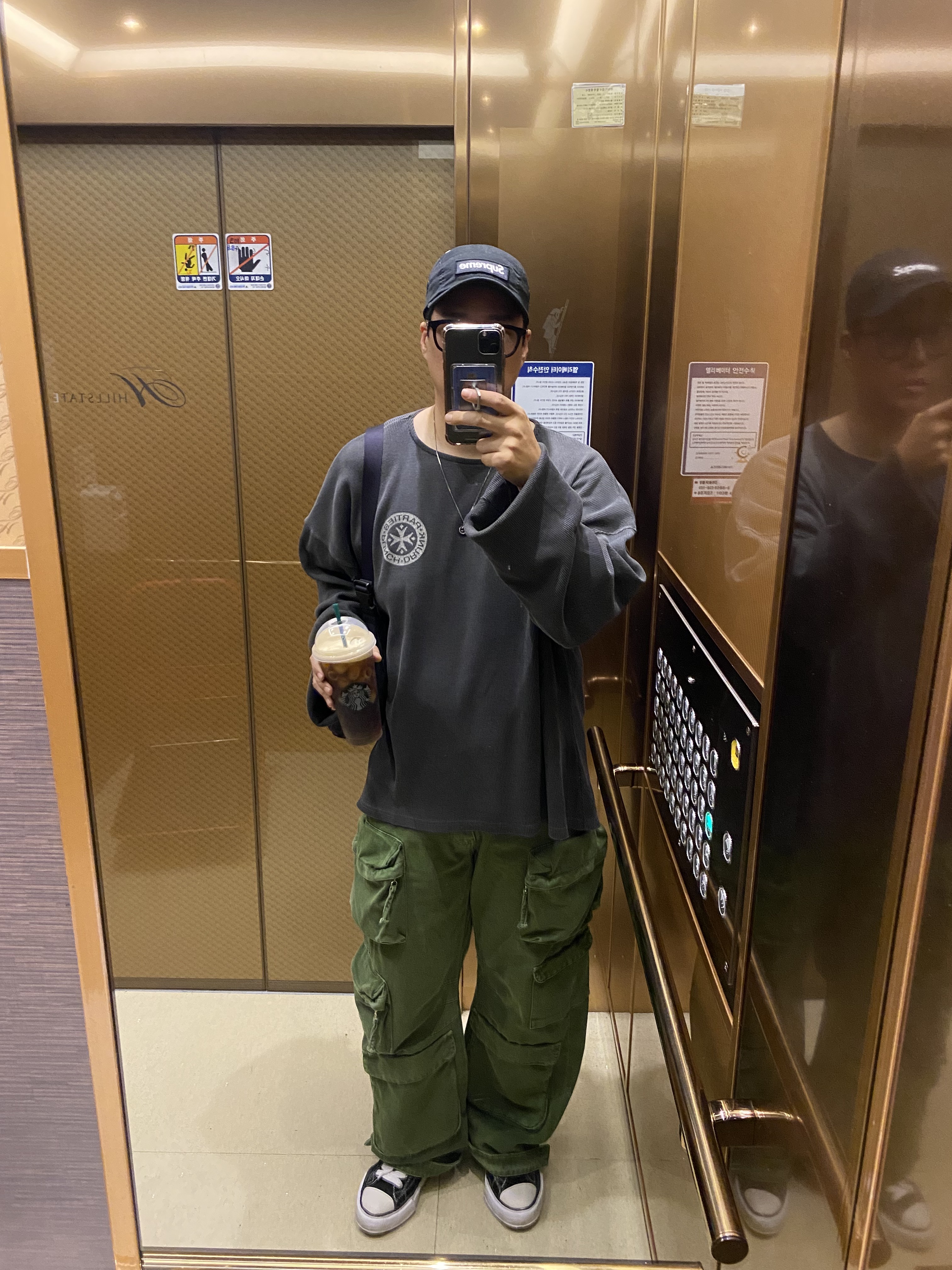 Maison Mihara Yasuhiro Peterson OG Sole Canvas Low Sneakers Black, Supreme Military Camp Cap Black - 21FW 착용 스타일