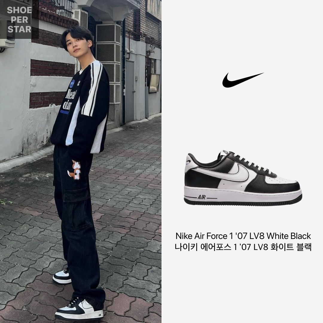 Nike Air Force 1 '07 Black White 착용 스타일 - 1