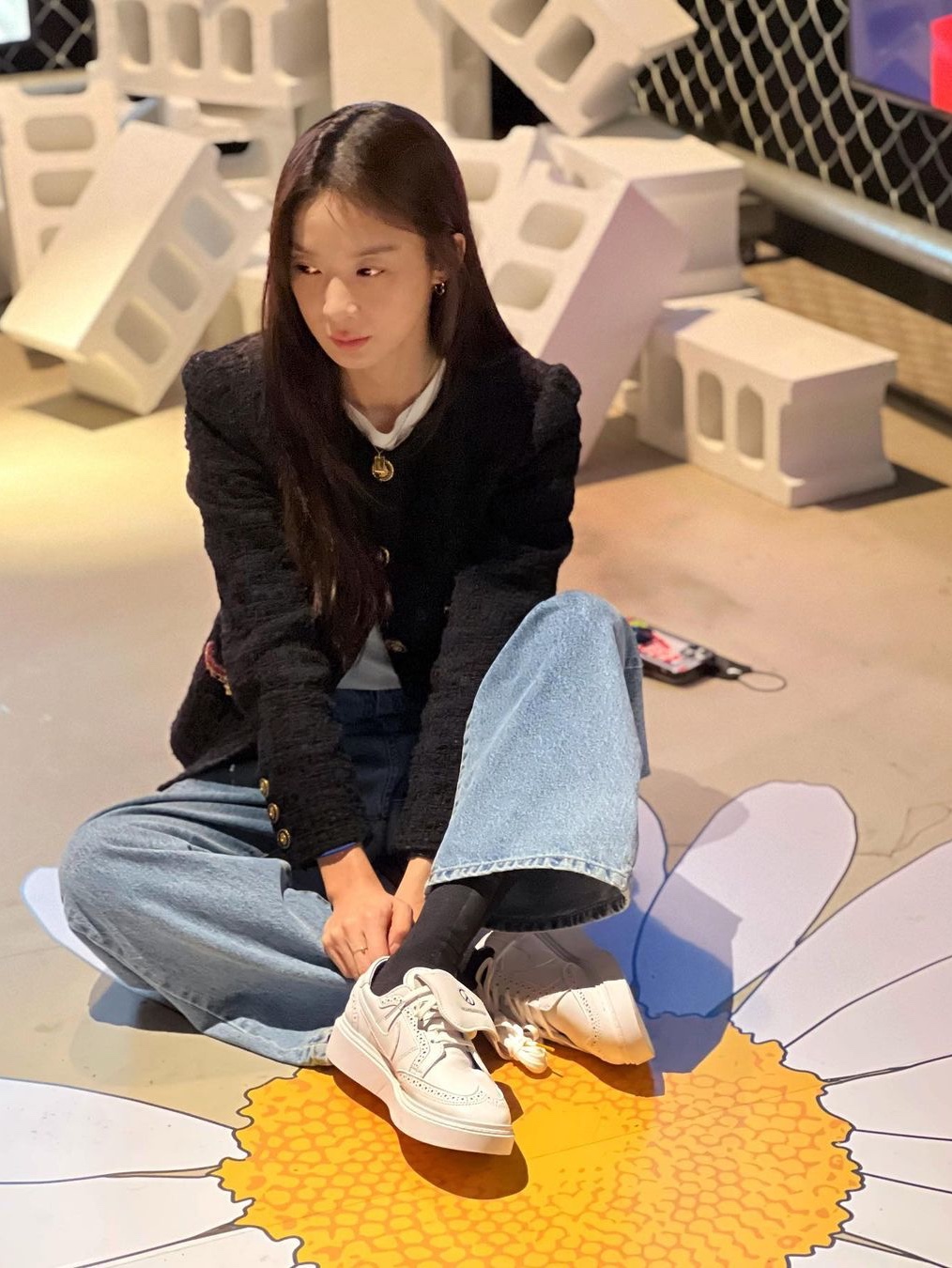 Jordan 1 x Travis Scott x Fragment Retro Low OG SP Military Blue, Nike x Supreme Shox Ride 2 SP White 착용 스타일 - 4