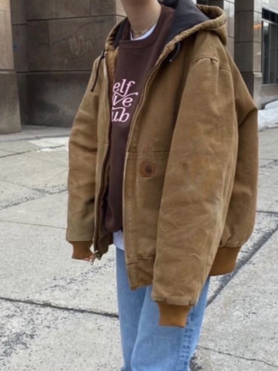 Carhartt WIP Arling Jacket Black Faded, Carhatt WIP x Wacko Maria OG Active Jacket Brown 착용 스타일 - 2