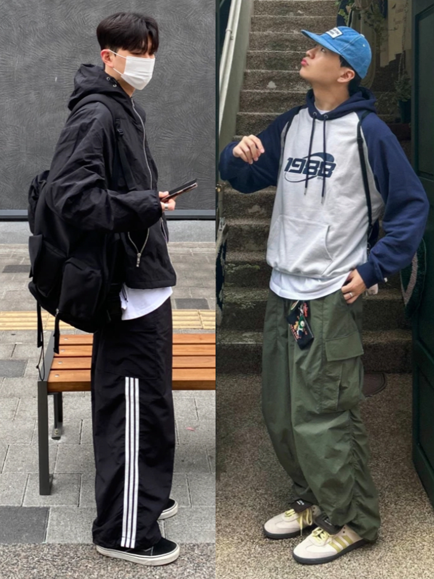 Adidas x Wales Bonner Samba Brown Ecru Tint, Vans ComfyCush Old Skool Black True white 착용 스타일 - 2