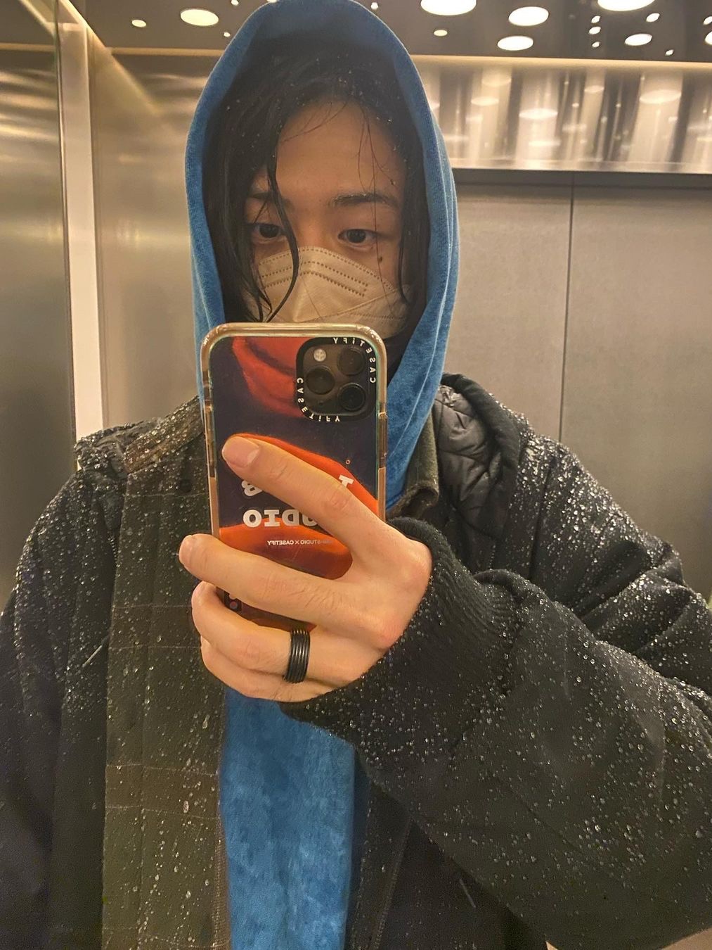 IAB Studio Pigment Hoodie & Sack Apple Green, IAB Studio Pigment Sack Black 착용 스타일 - 4
