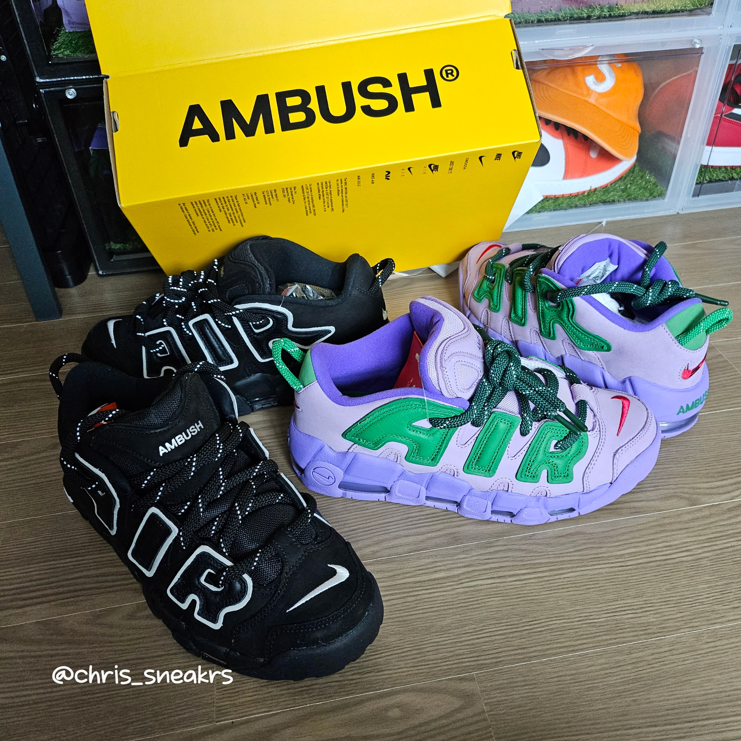 Nike x Ambush Air More Uptempo Low Lilac and Apple Green, Nike x Ambush Air More Uptempo Low Black and White 착용 스타일 - 4