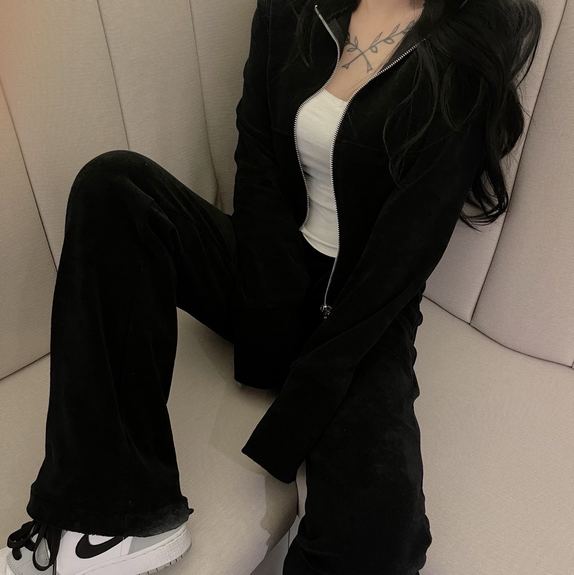 (GS) Jordan 1 Mid Light Smoke Grey 착용 스타일