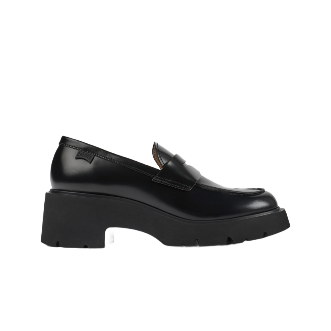 K201425-002 (W) Camper Milah Leather Loafers Black